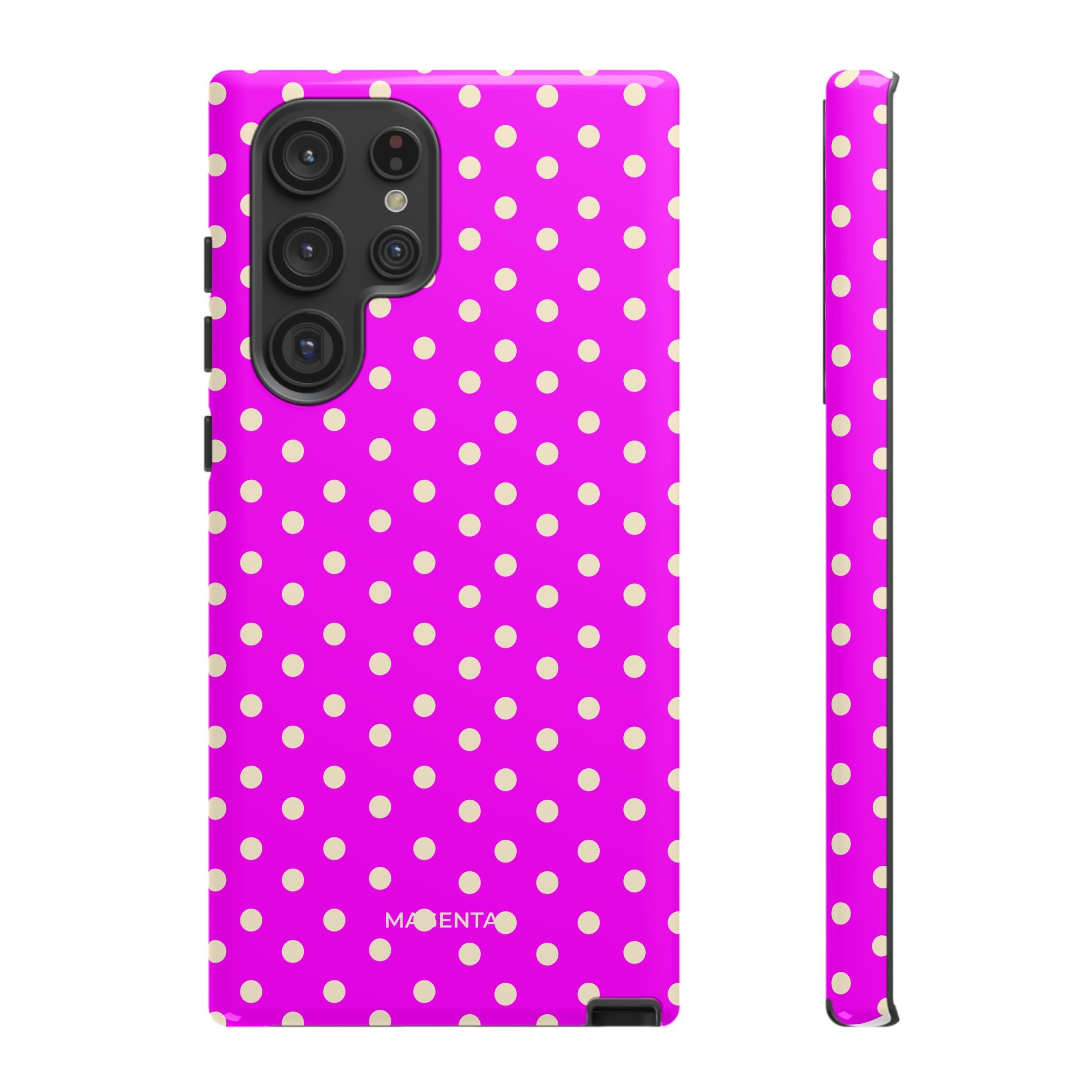 Cream On Magenta Polka Dot Tough Case