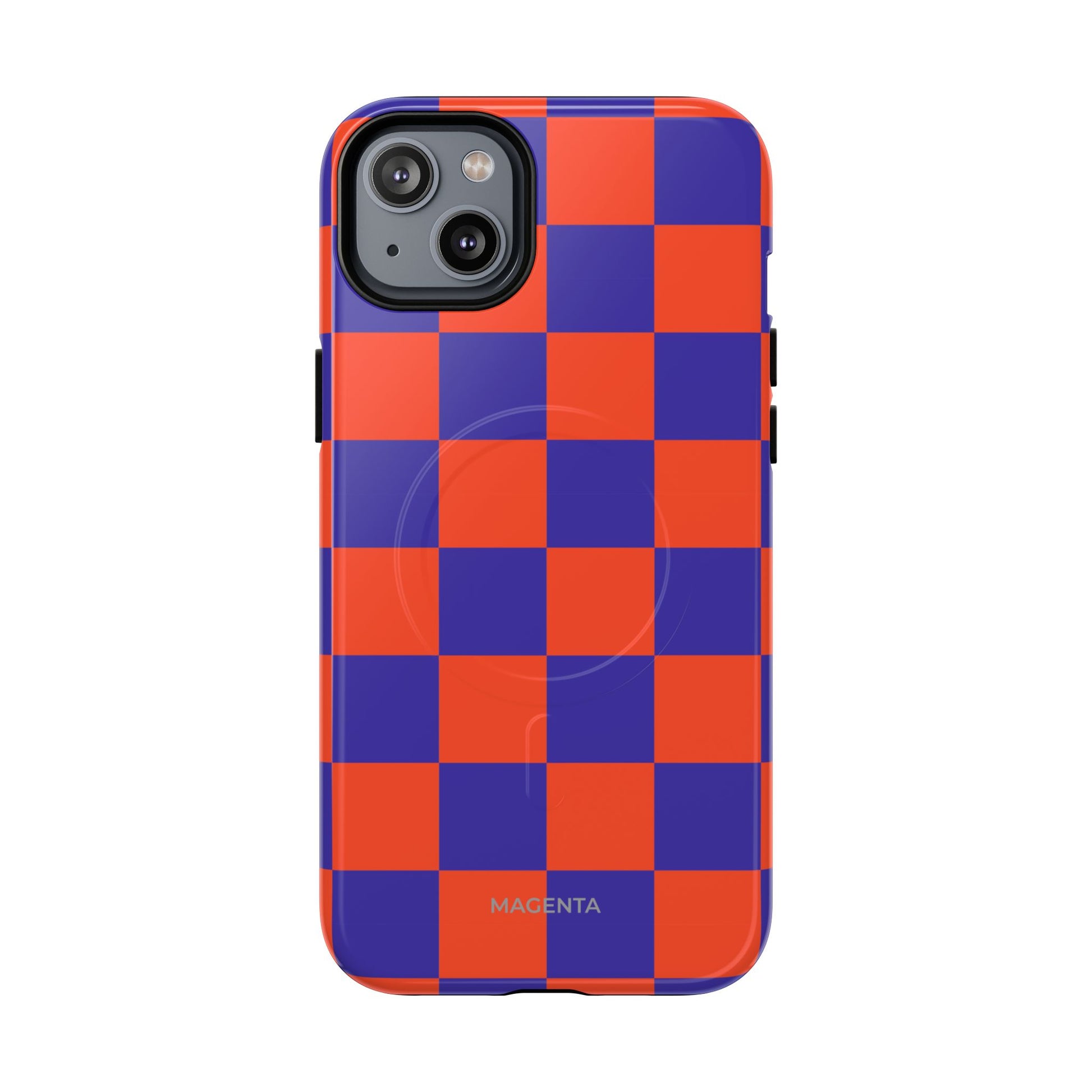 Blue & Orange Checkmate Tough Mag Case