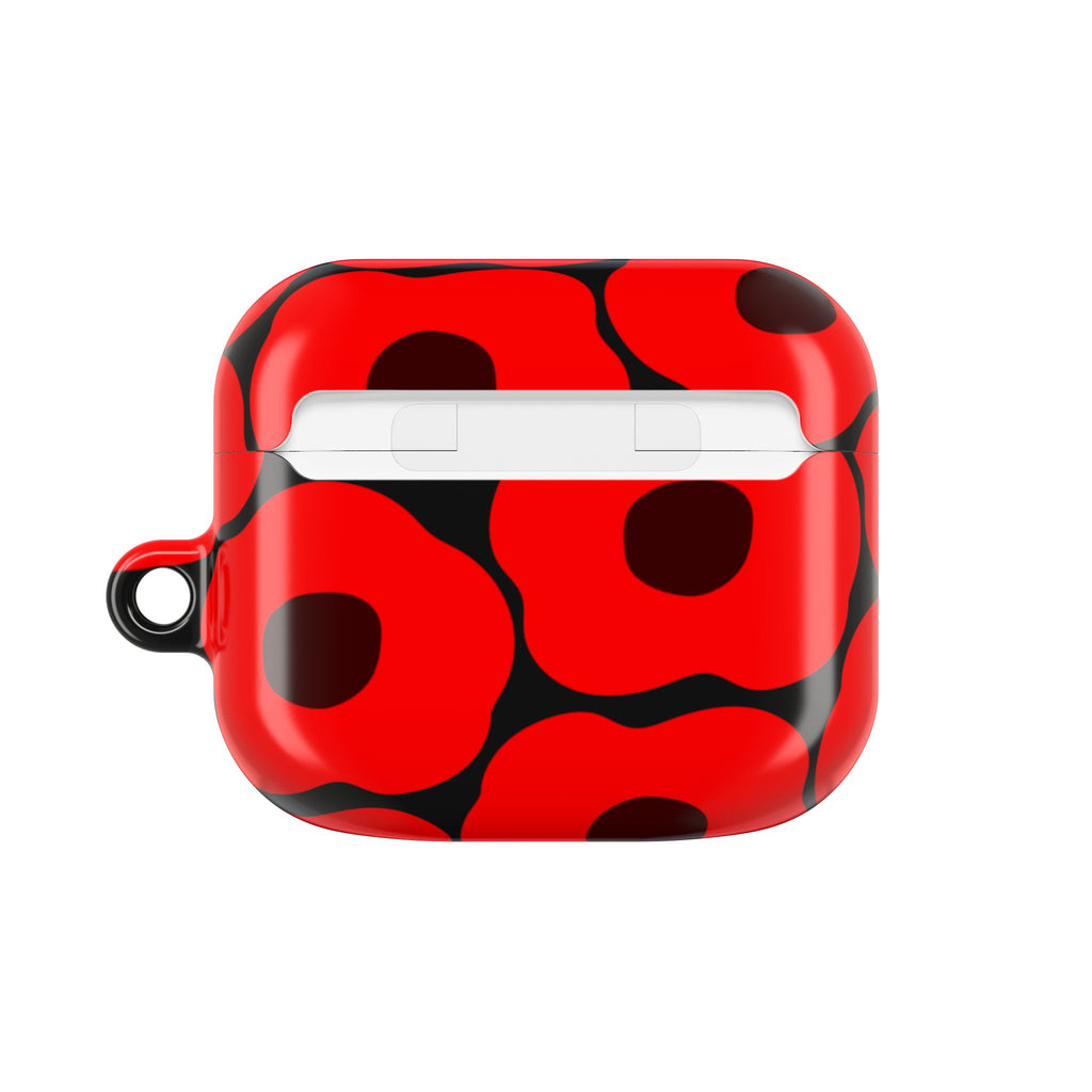Red Poppy On Black AirPods Gen 3 Case