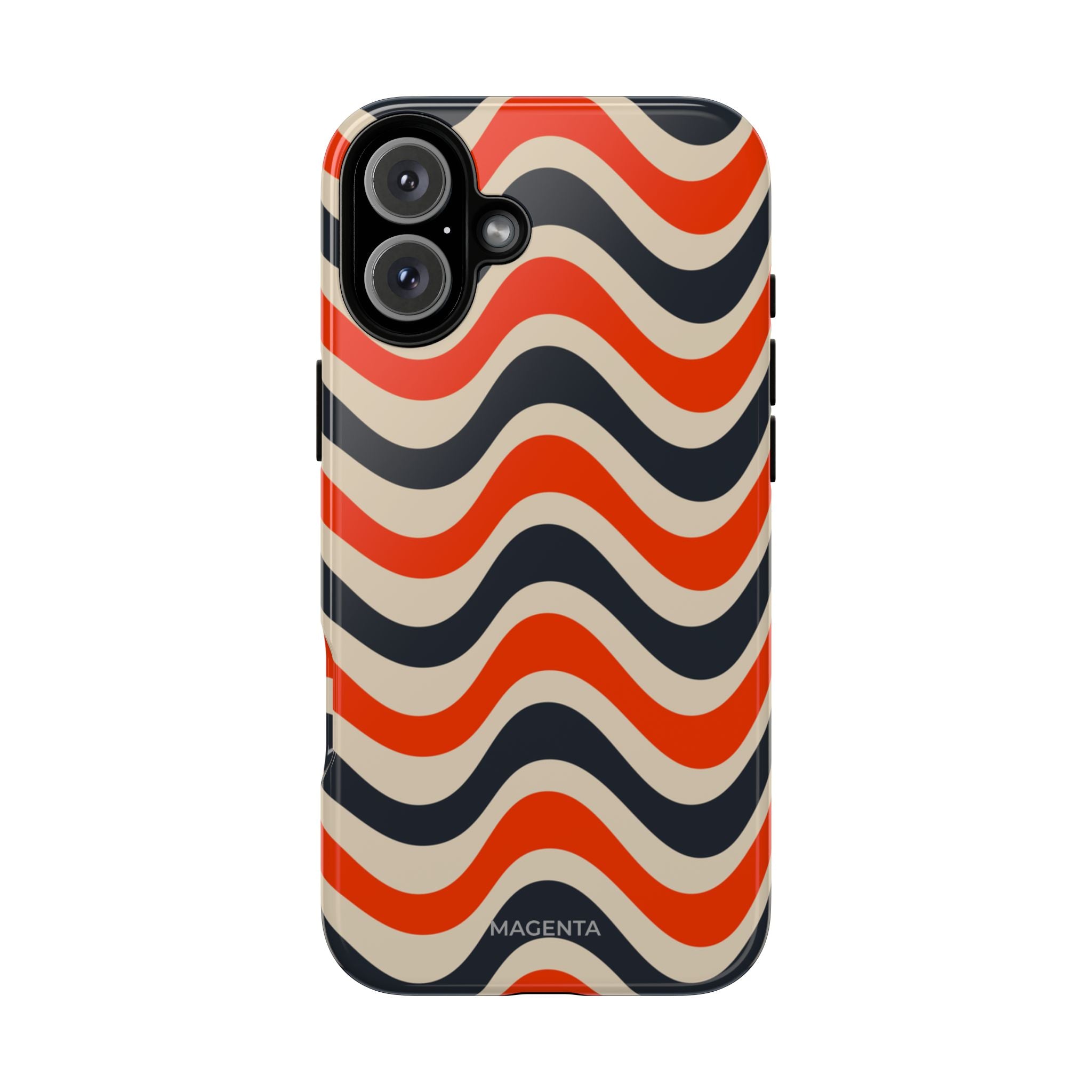 Black & Red Waves Tough Case