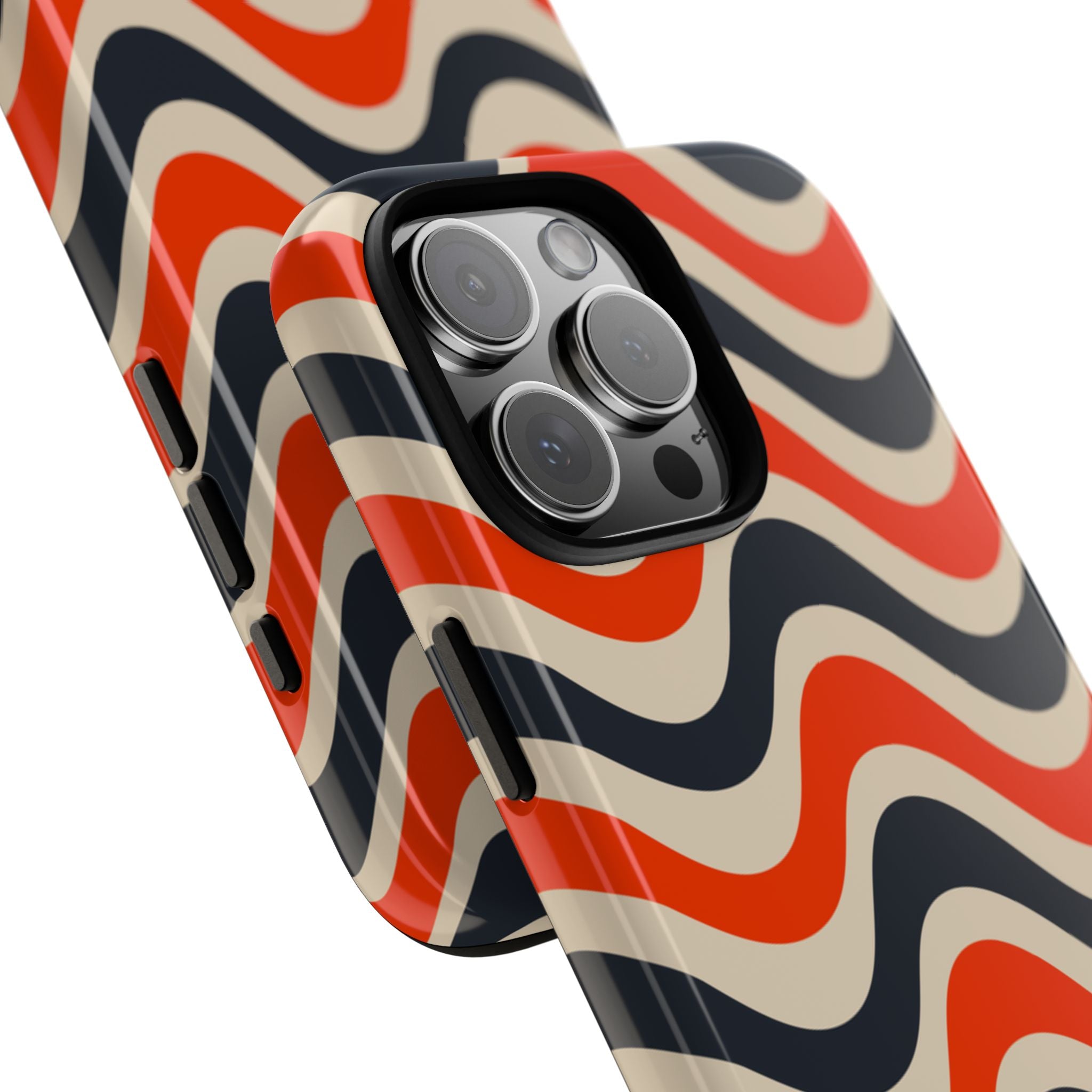 Black & Red Waves Tough Case