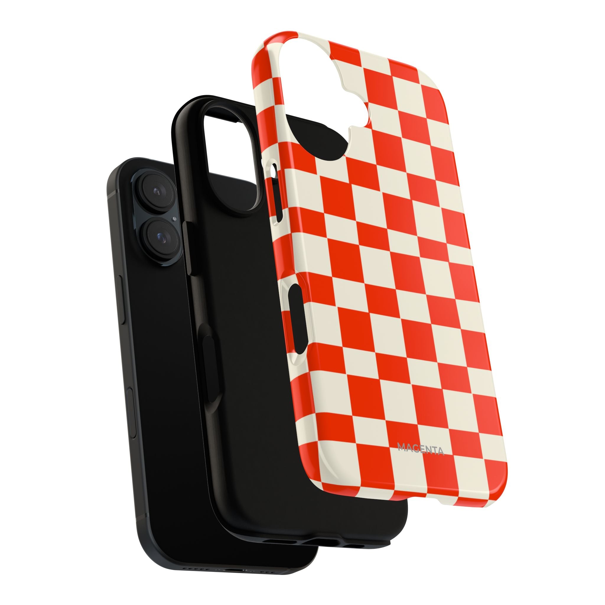 Red & Off White Check Tough Case