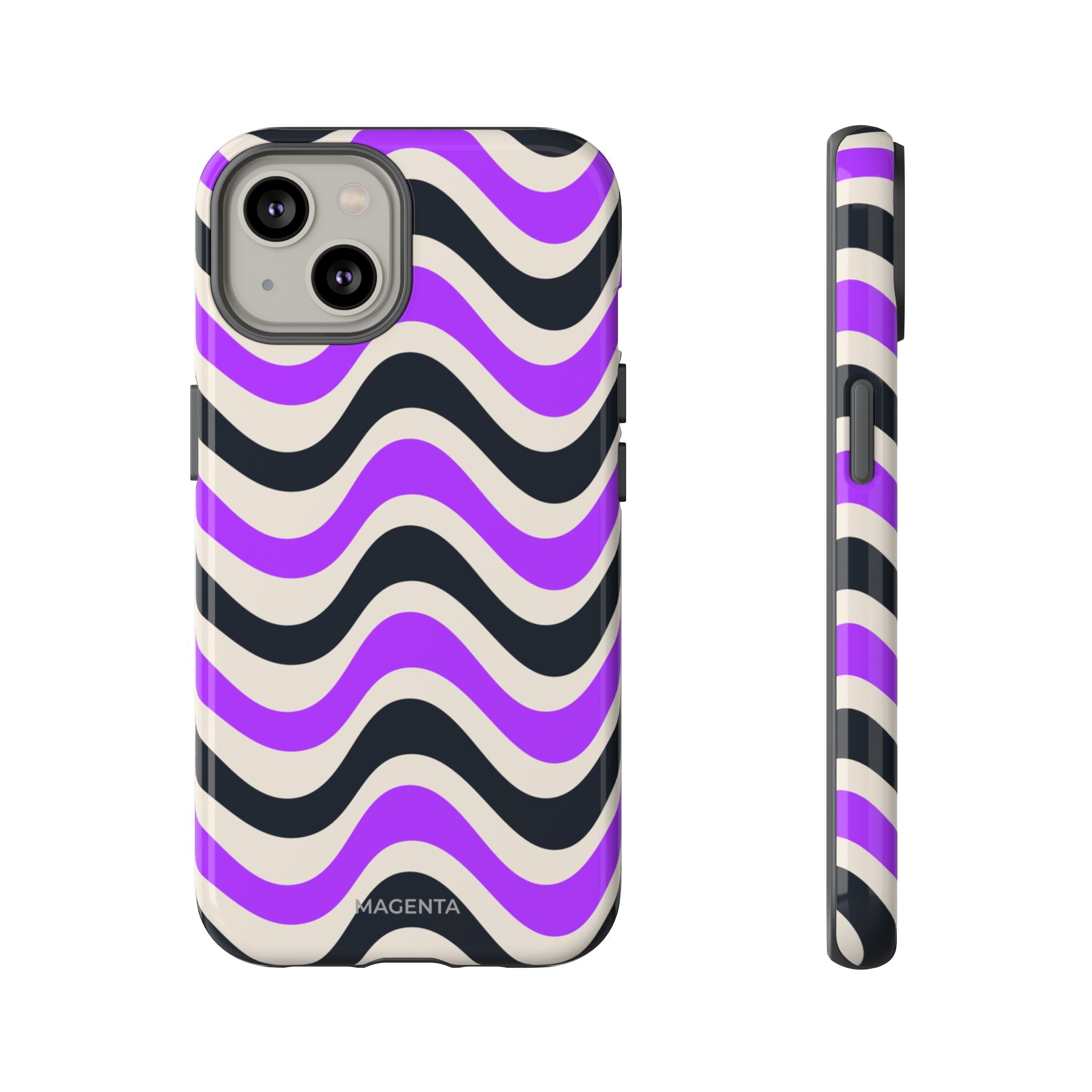 Purple Black Waves Tough Case