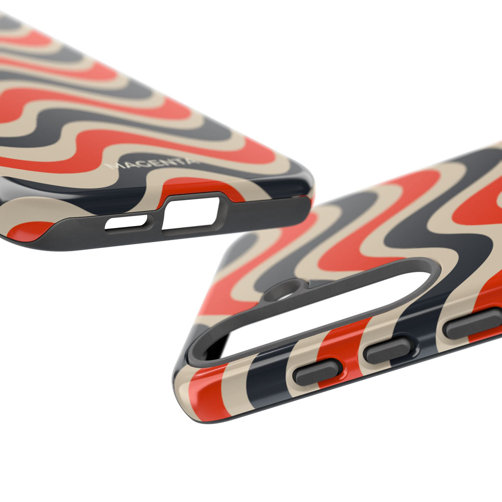 Black & Red Waves Tough Case