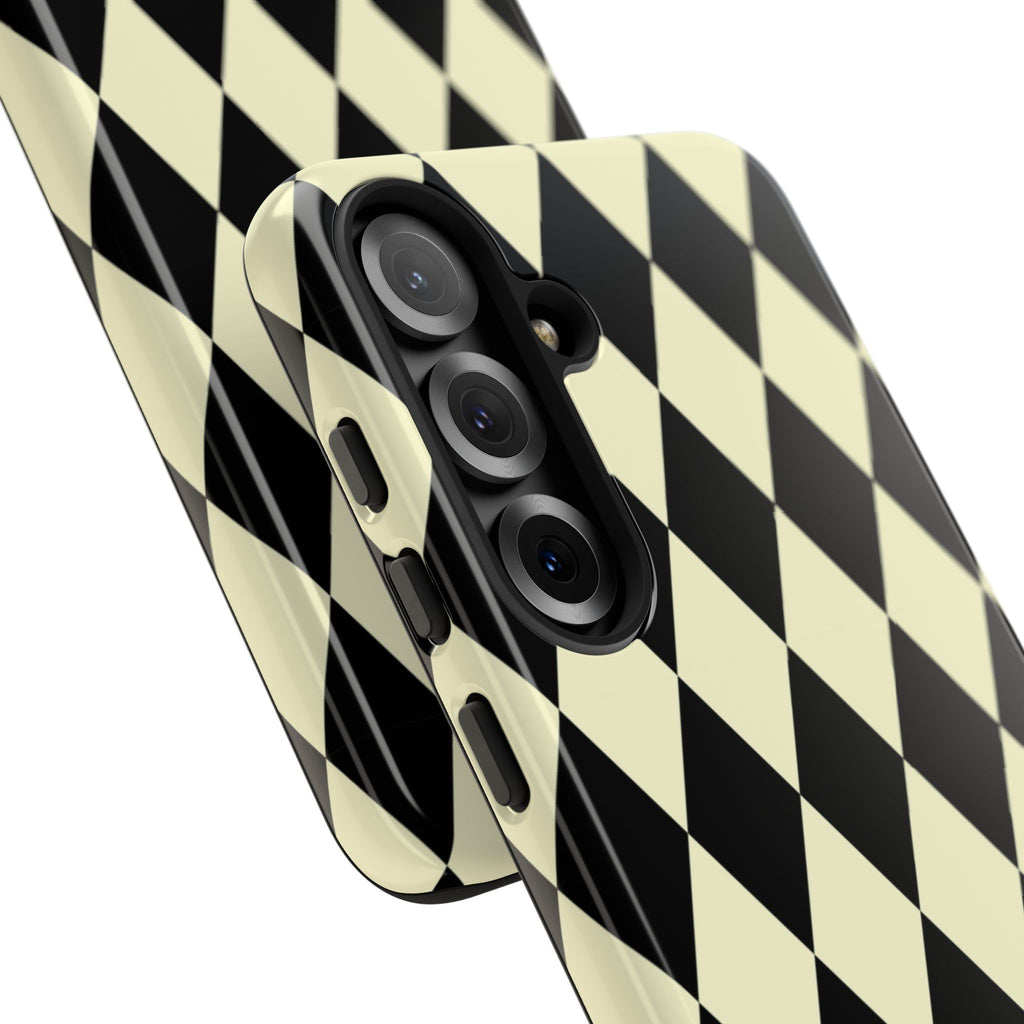 Black & Cream Geometric Tough Case