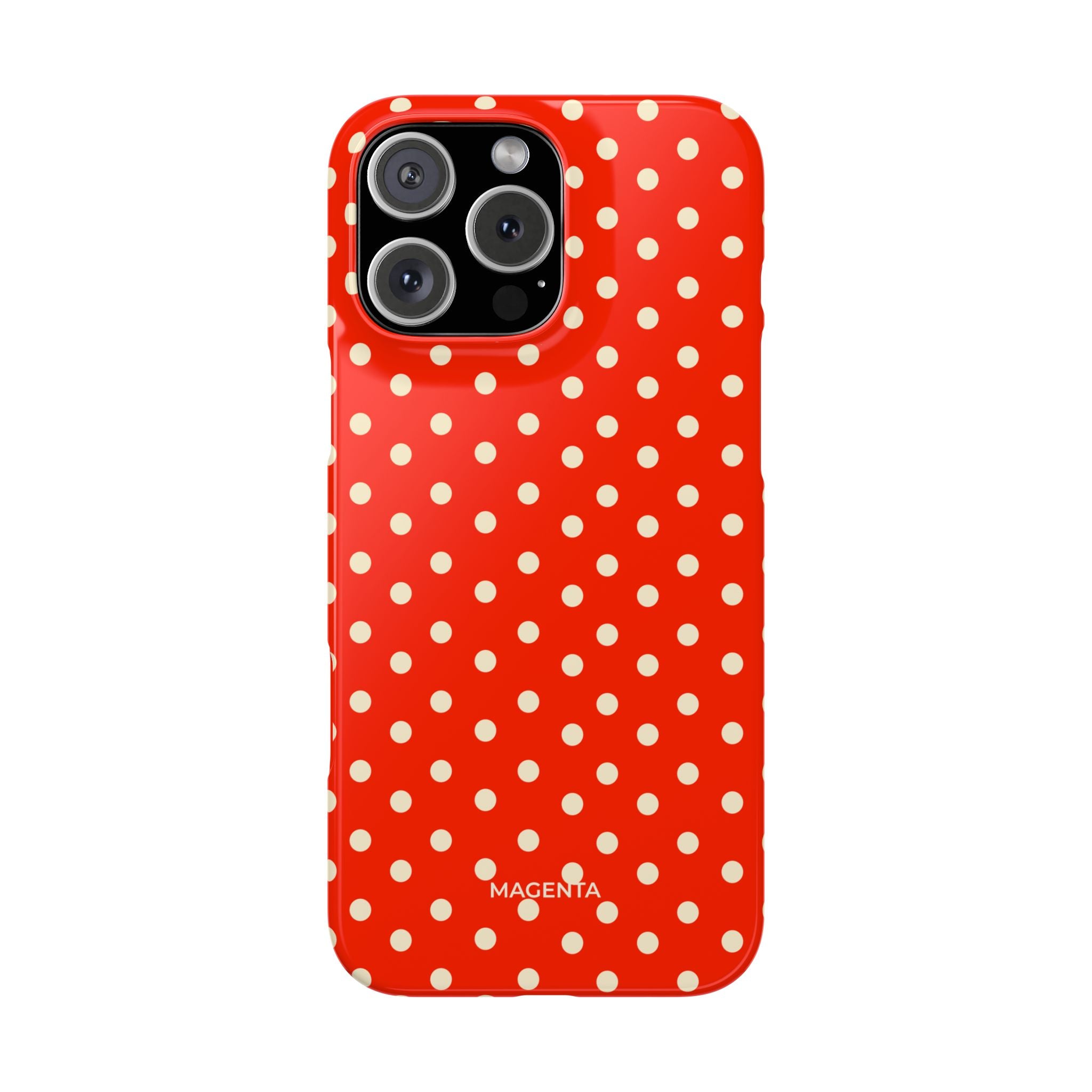 Cream on Scarlet Polka Dot Snap Case
