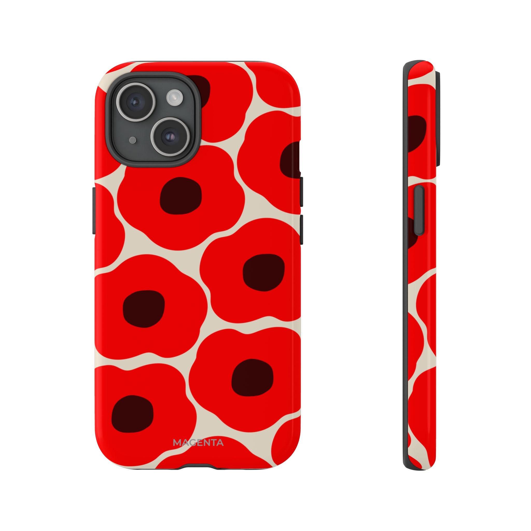 Red Poppy On Cream Tough Case