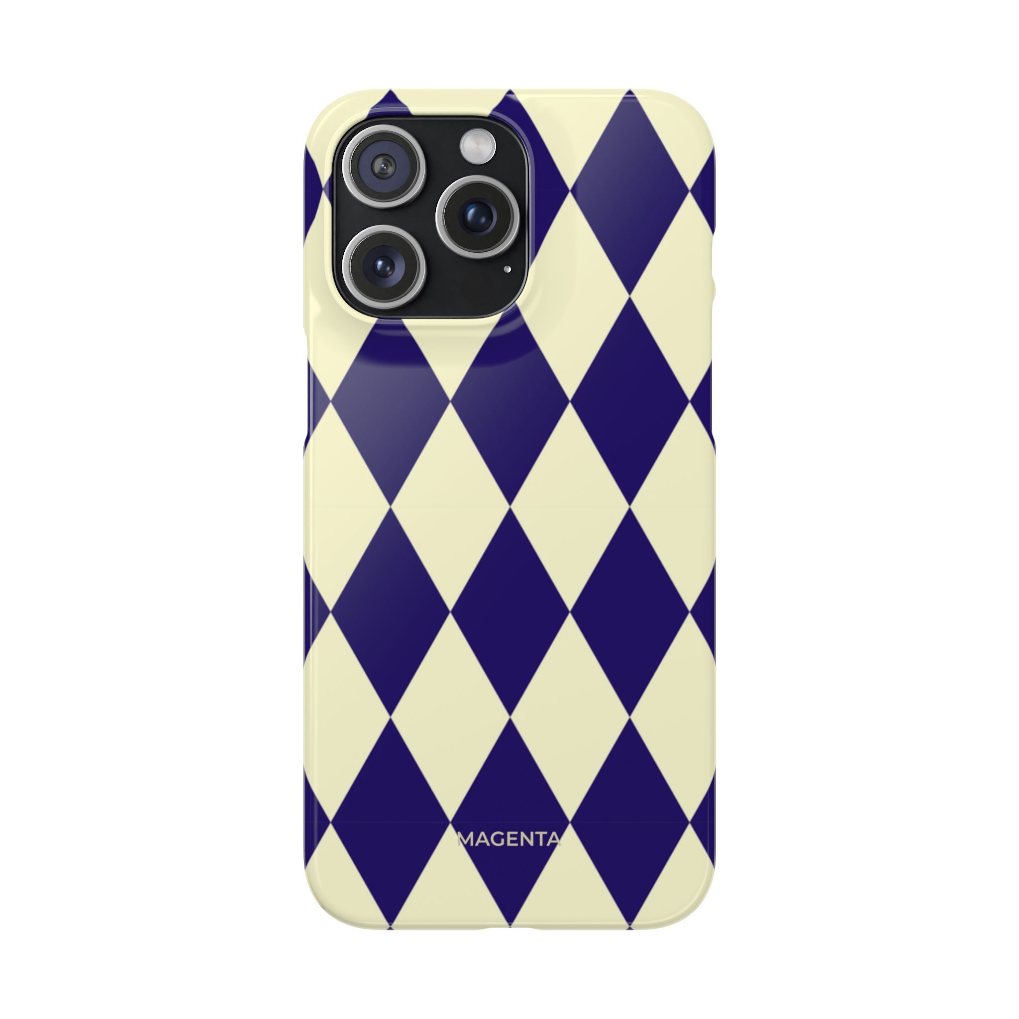 Navy & Cream Geometric Snap Case