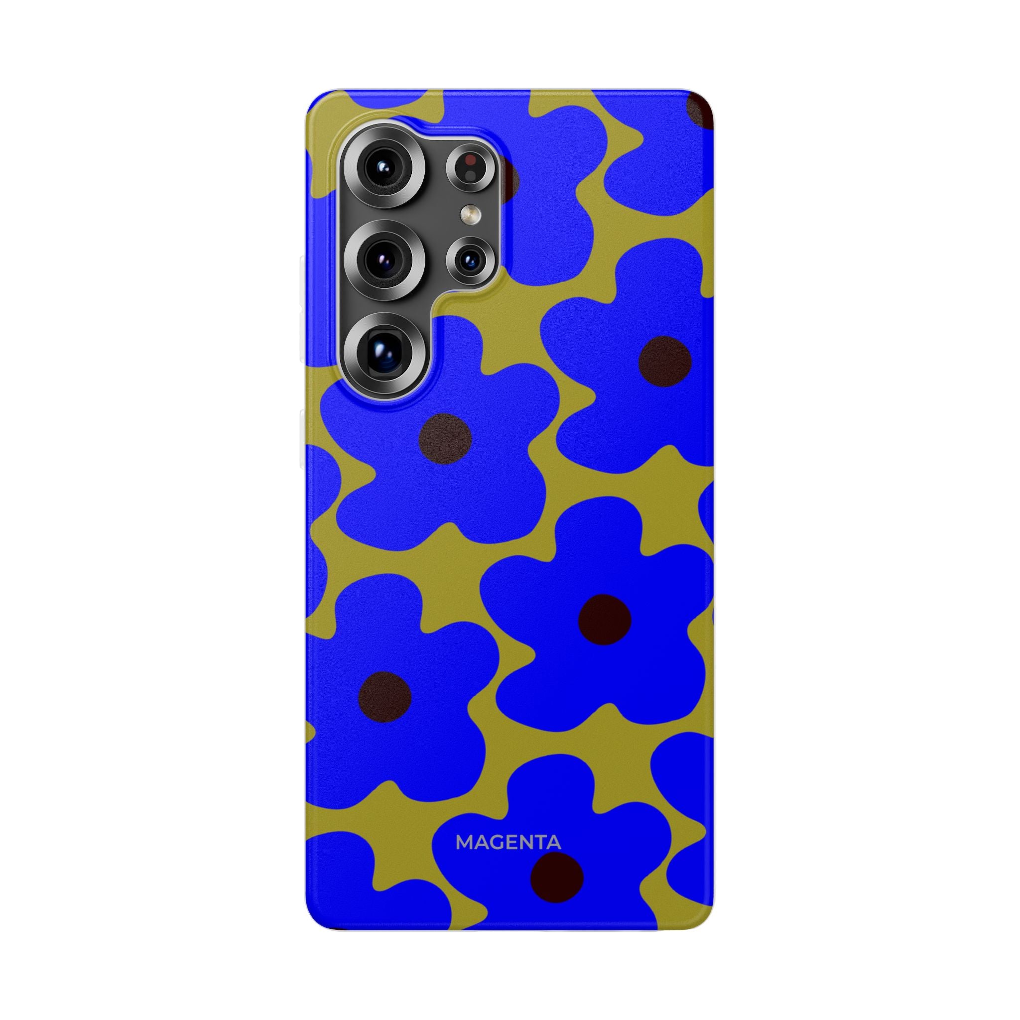 Cobalt Floral On Deep Green