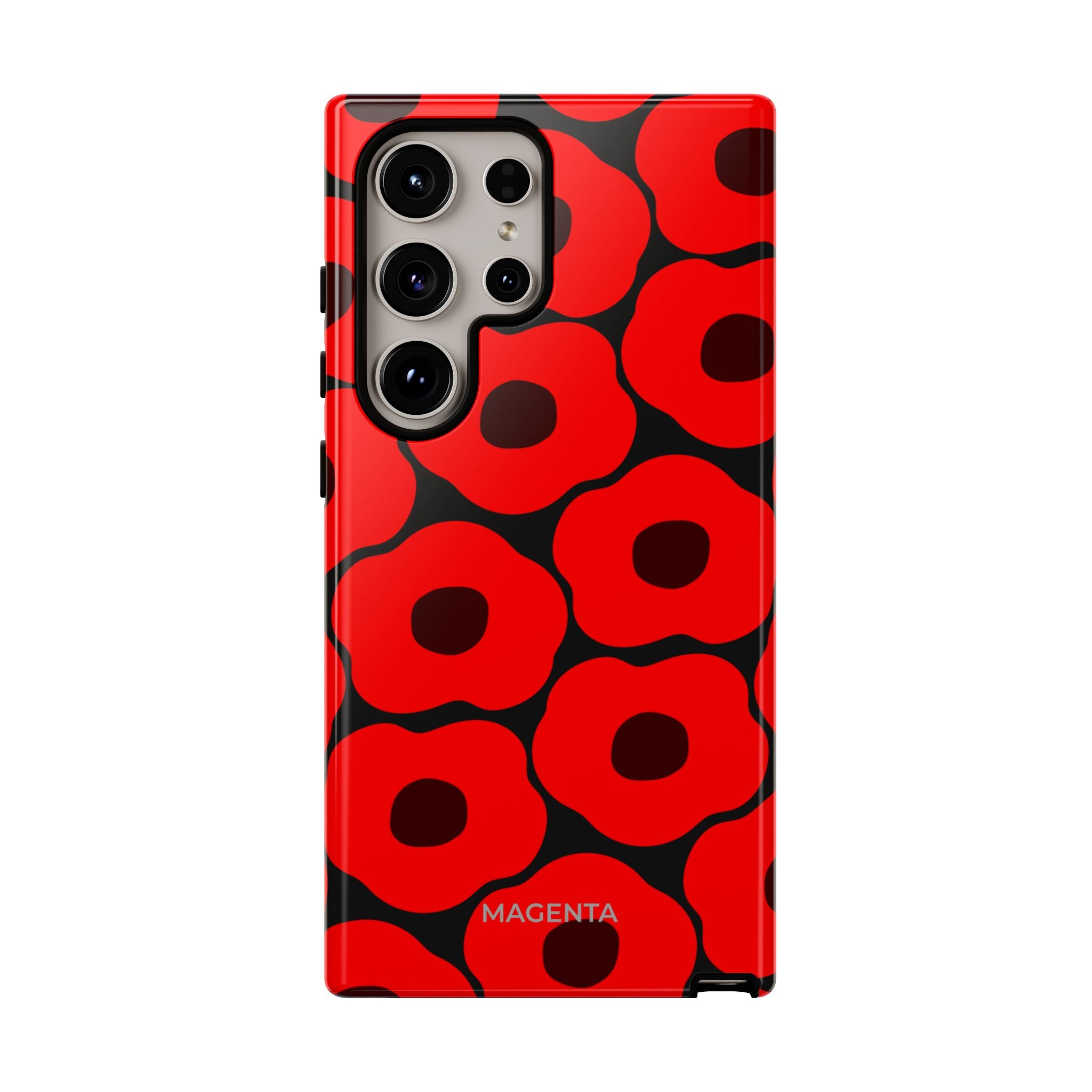 Red Poppy On Black Tough Case
