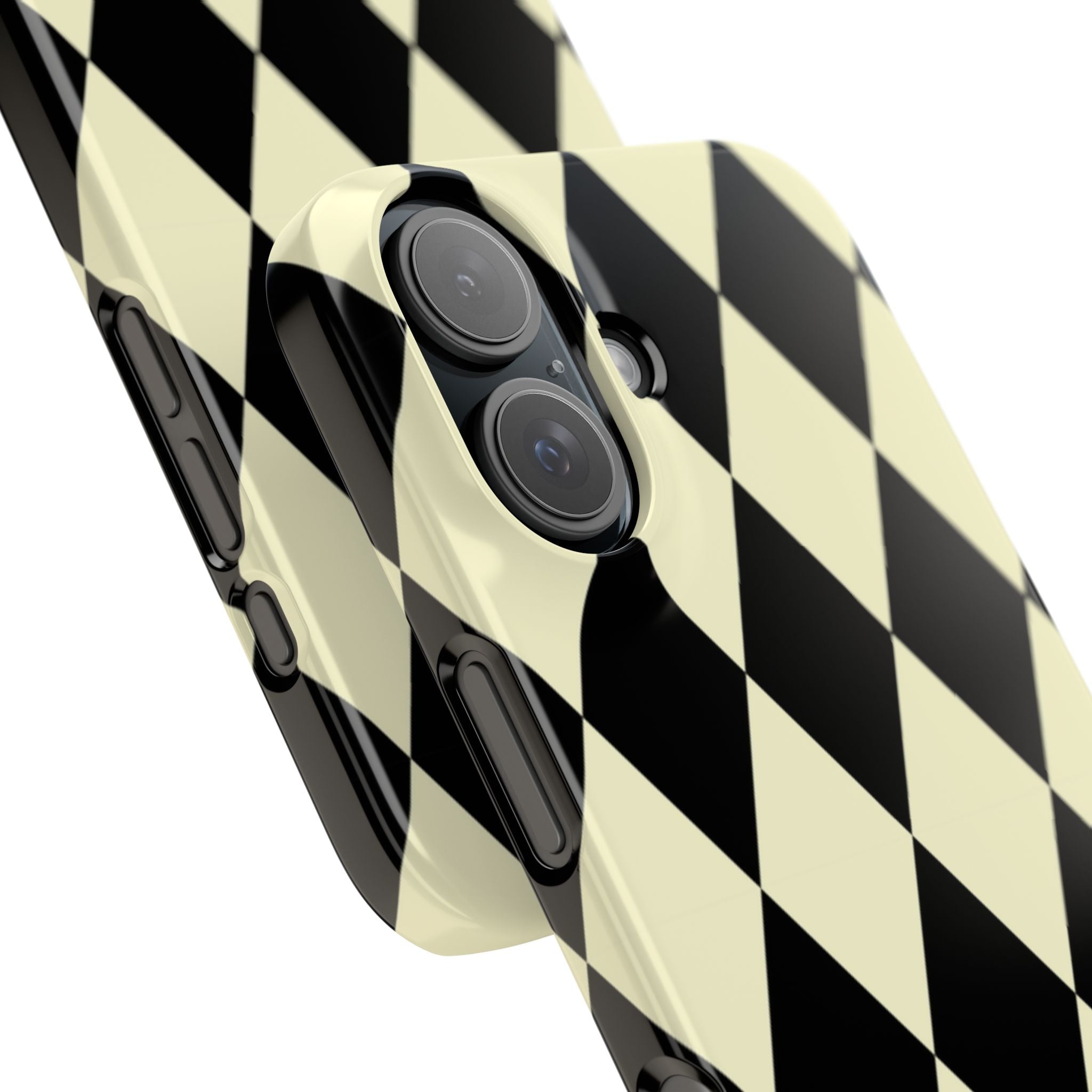 Black & Cream Geometric Snap Case