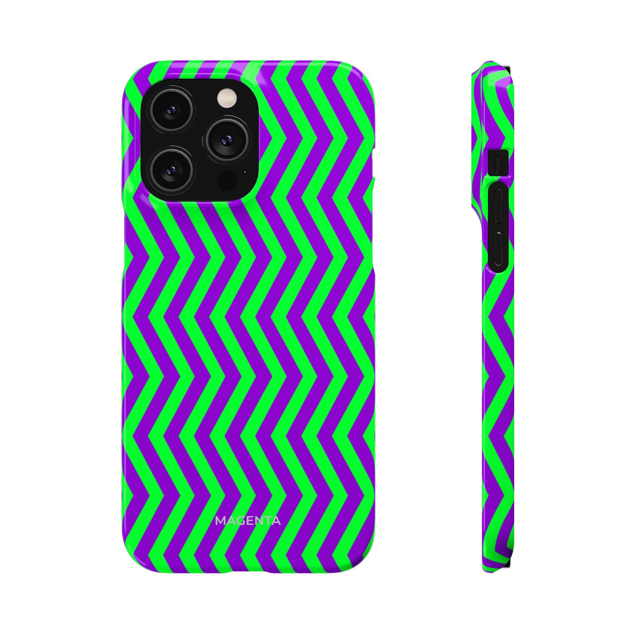 Green Purple Chevron Snap Case