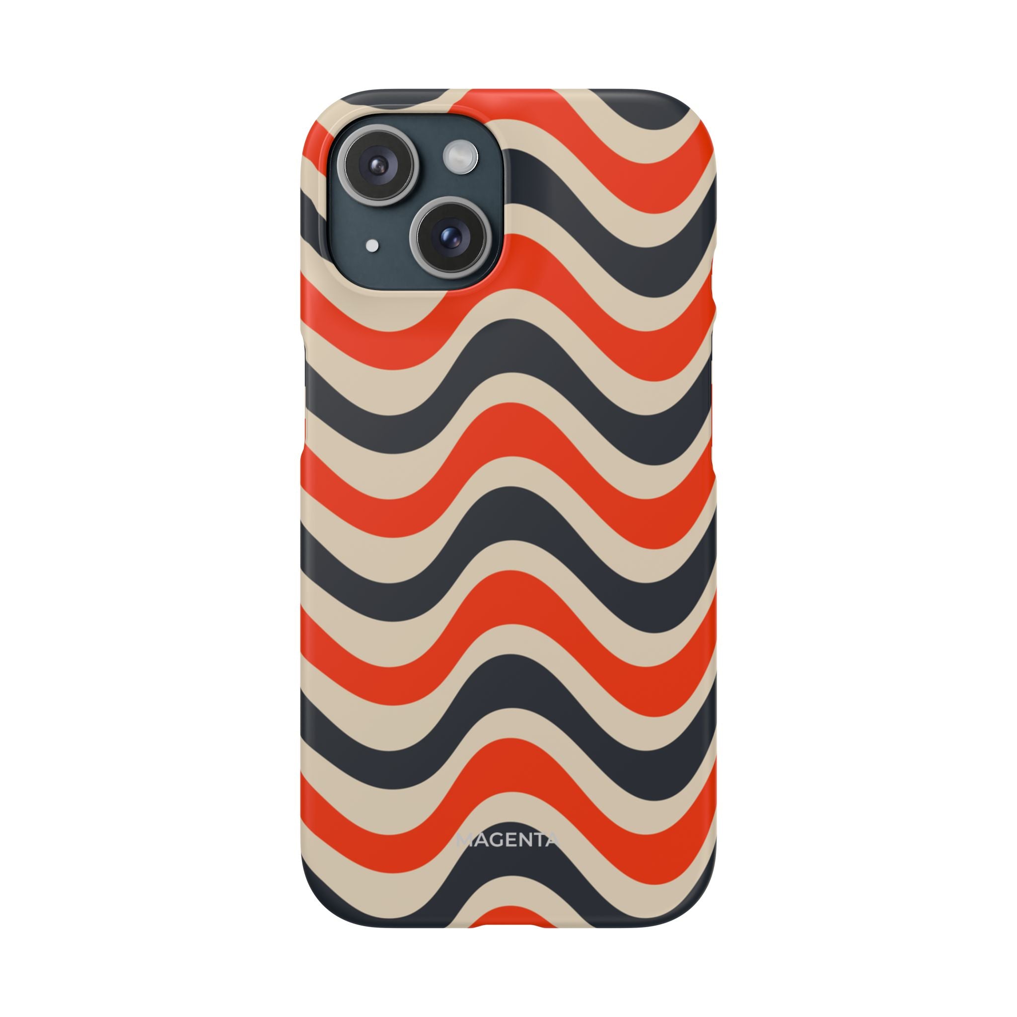 Black & Red Waves Snap Case