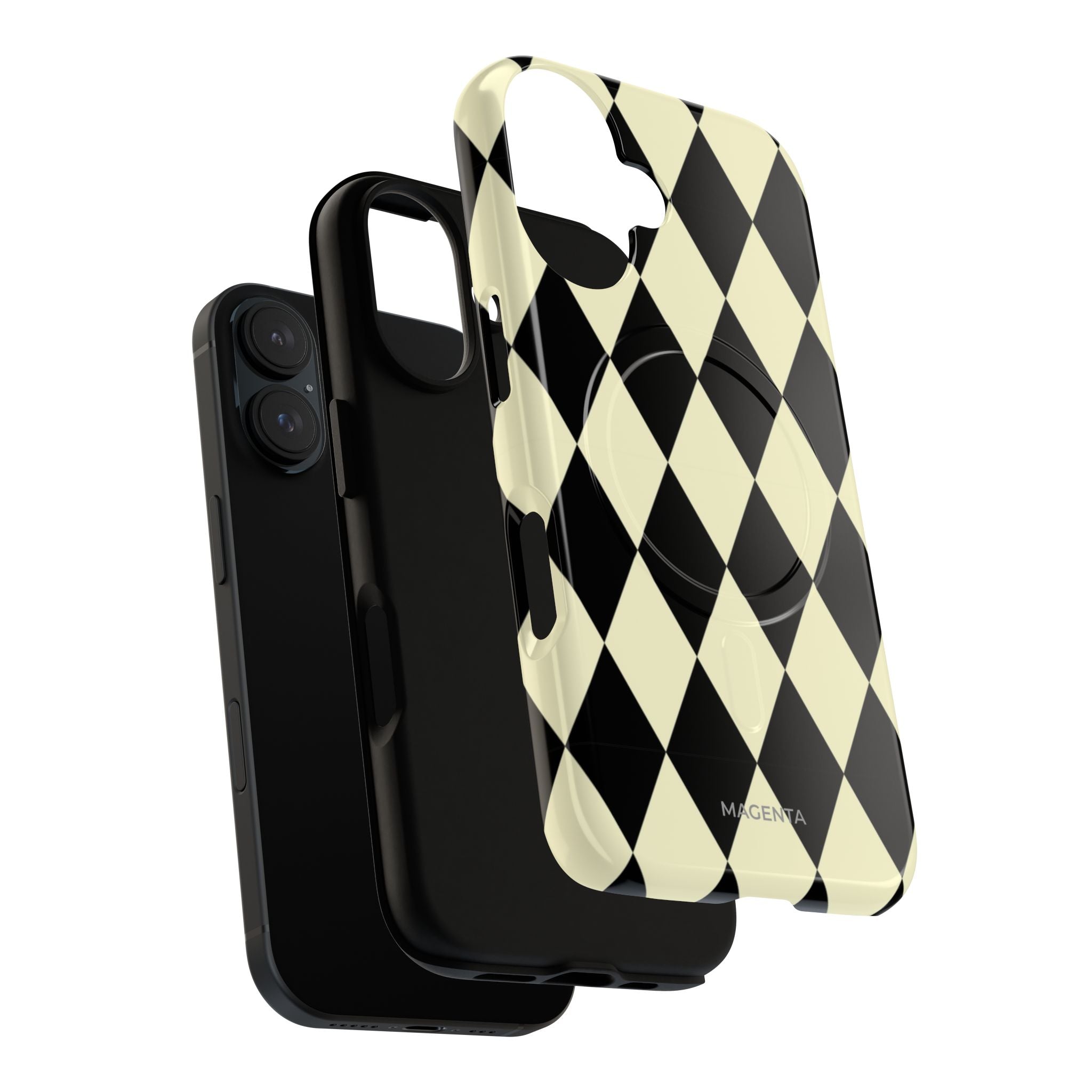 Black & Cream Geometric Tough Magnetic Case