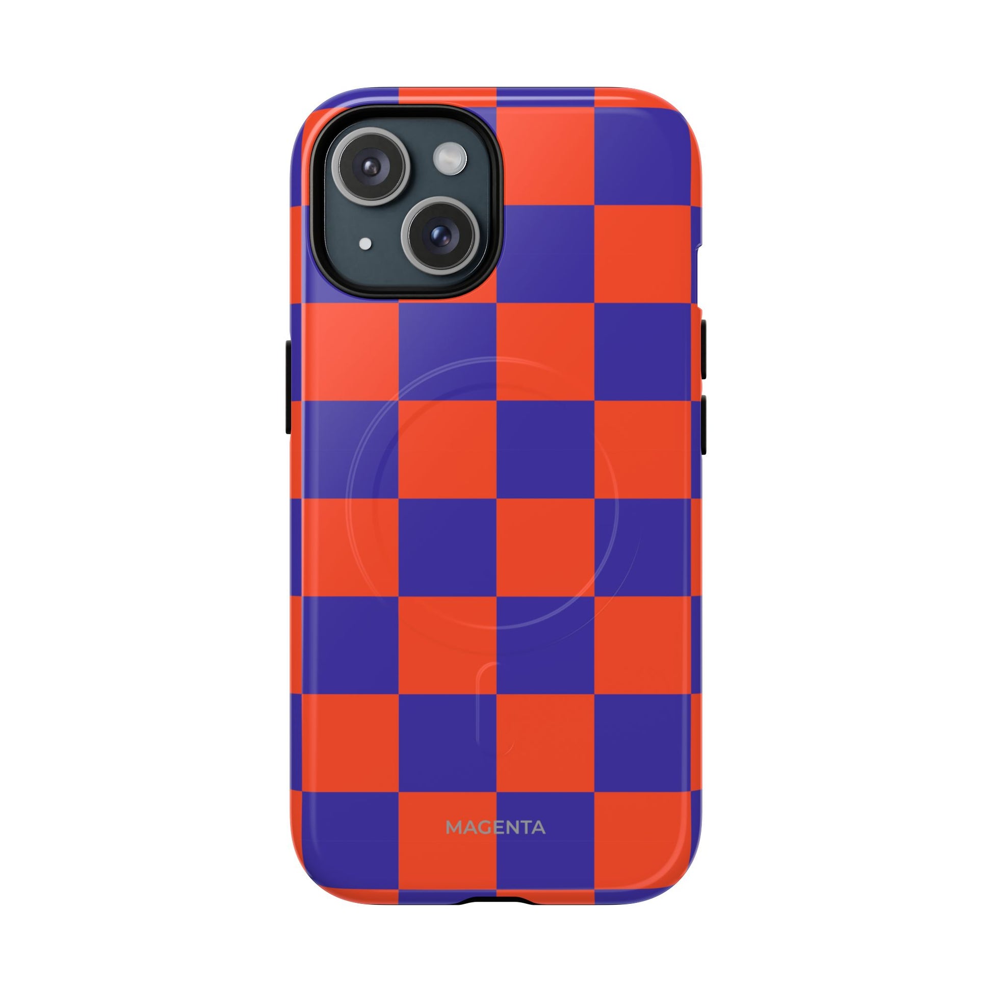 Blue & Orange Checkmate Tough Mag Case