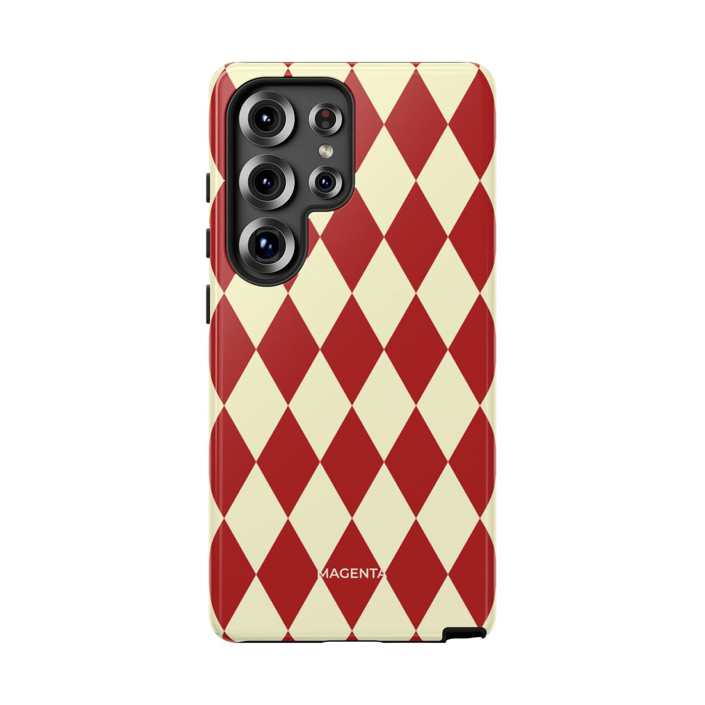 Maroon & Cream Geometric Tough Case