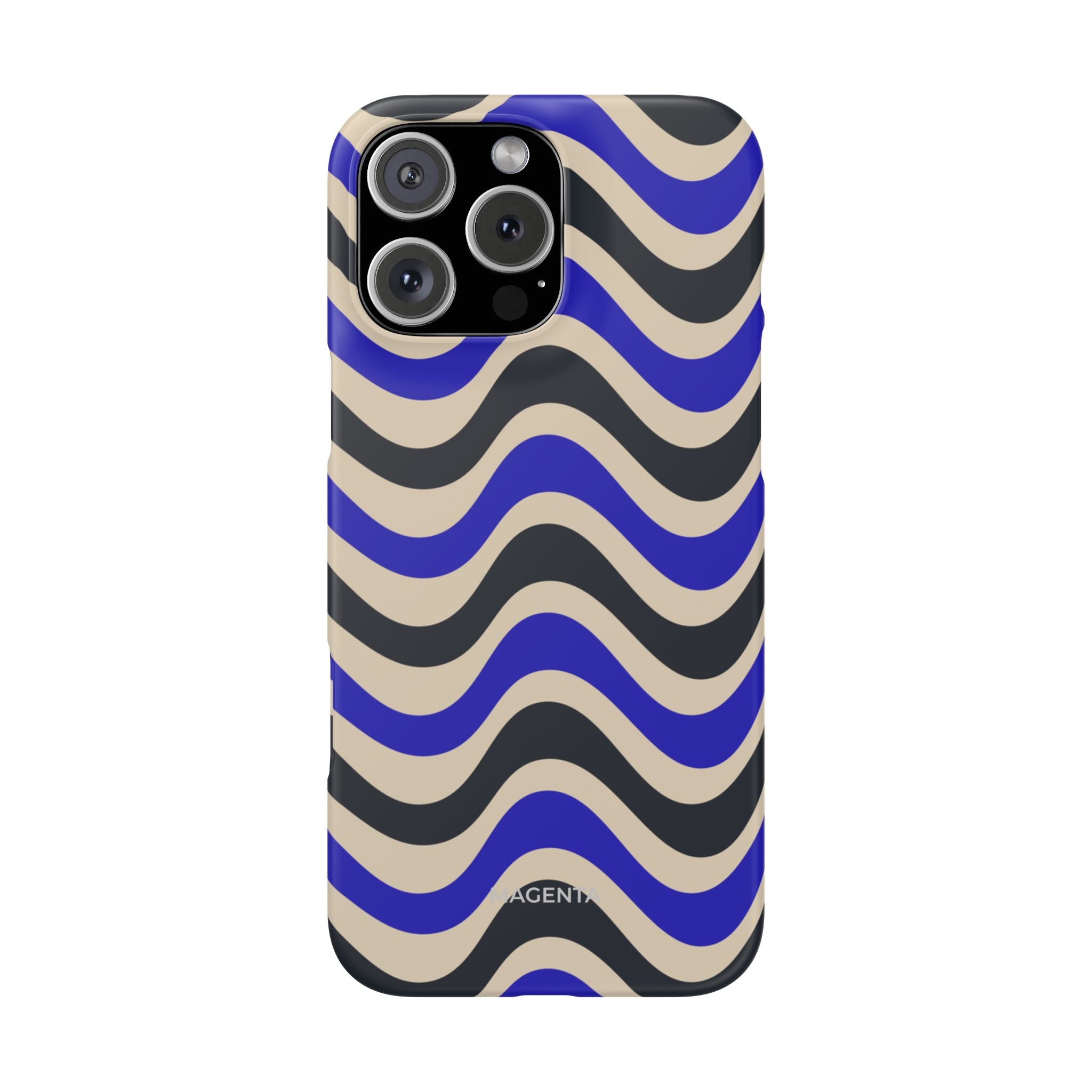 Black & Blue Waves Snap Case