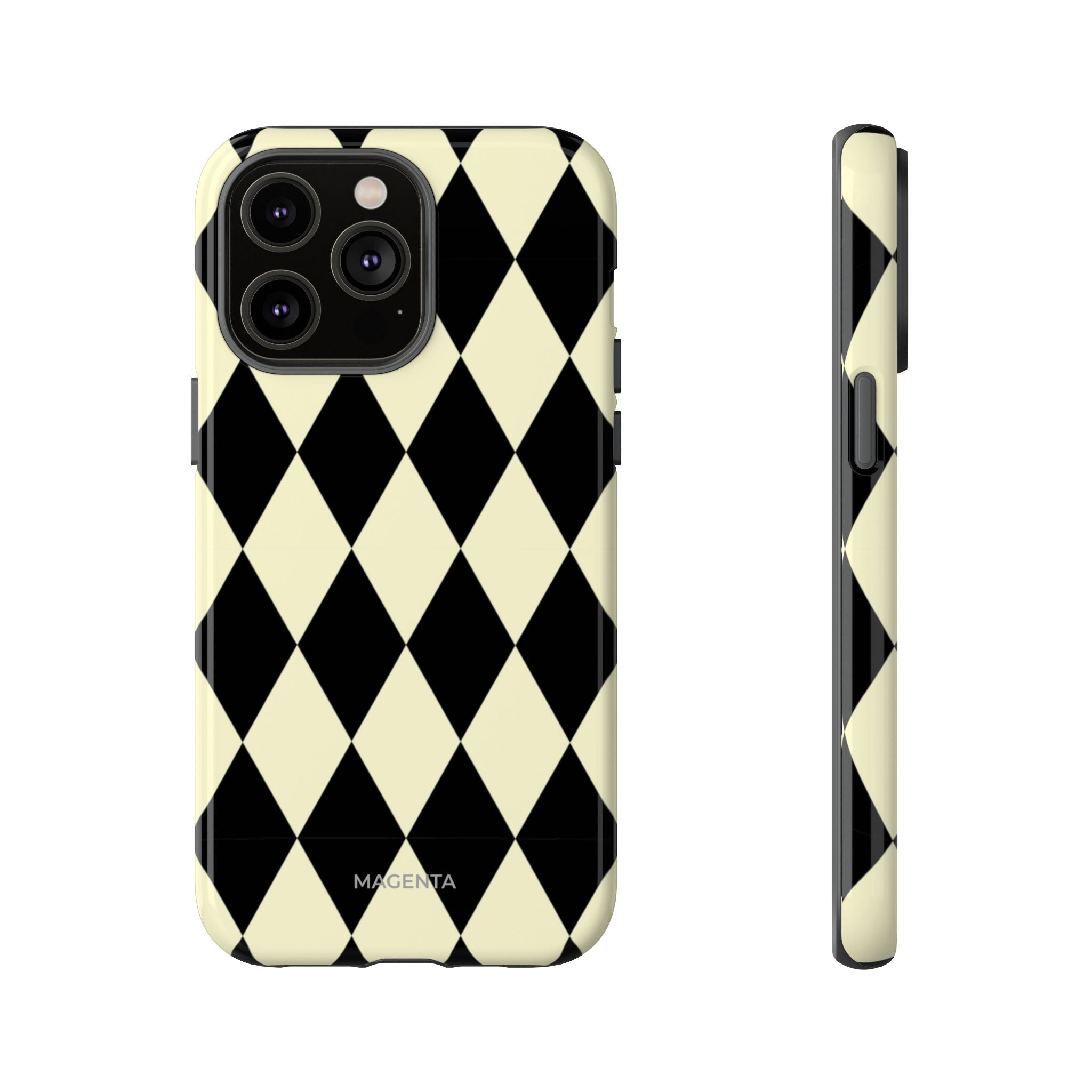 Black & Cream Geometric Tough Case