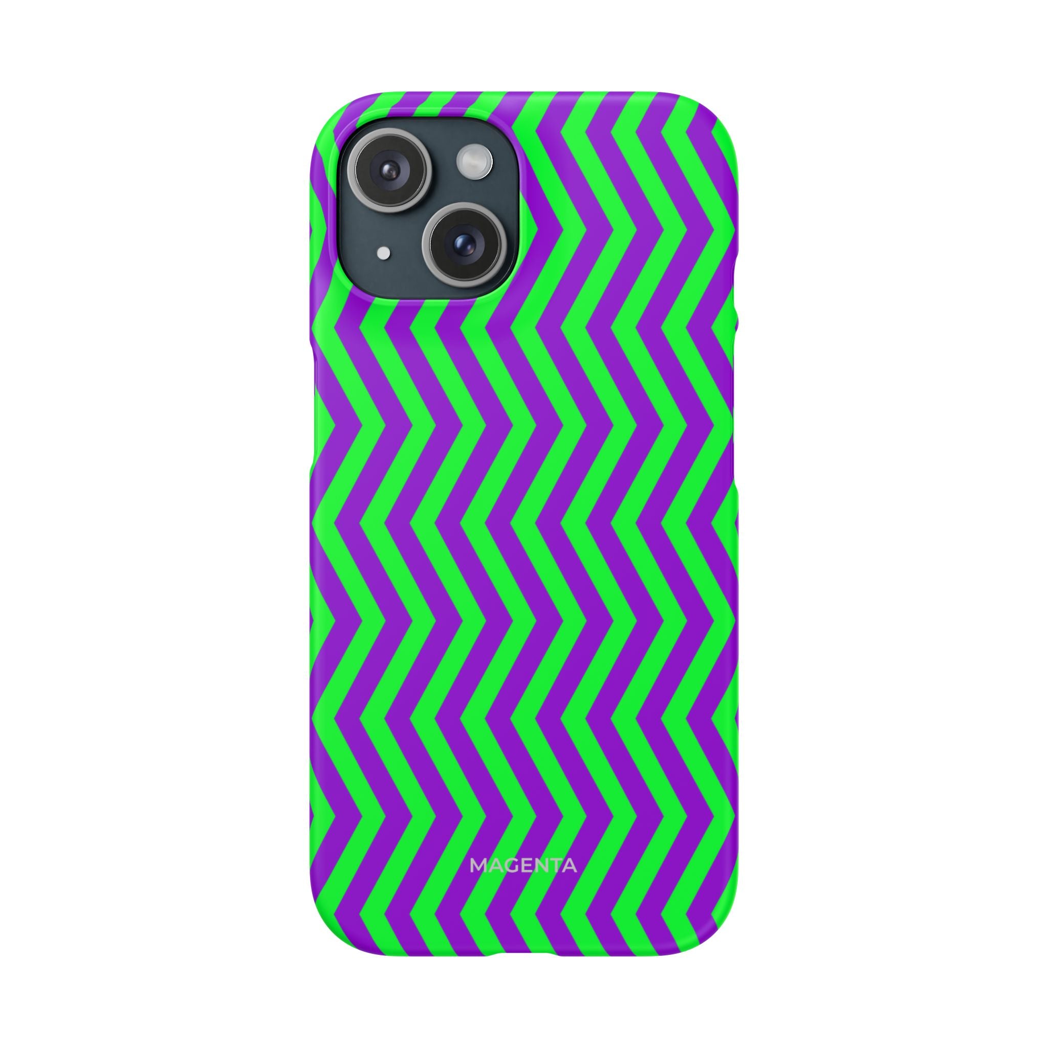 Green Purple Chevron Snap Case