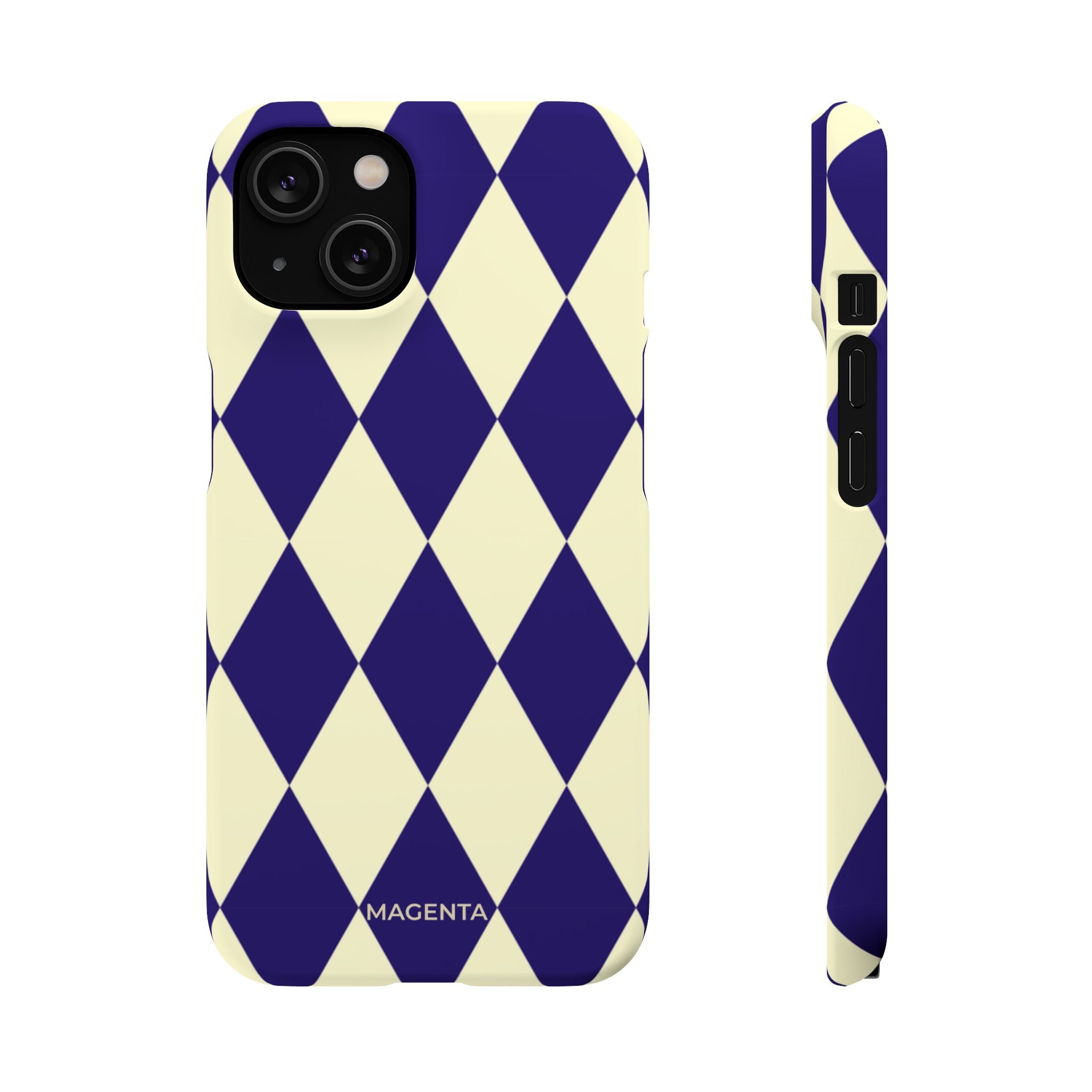 Navy & Cream Geometric Snap Case