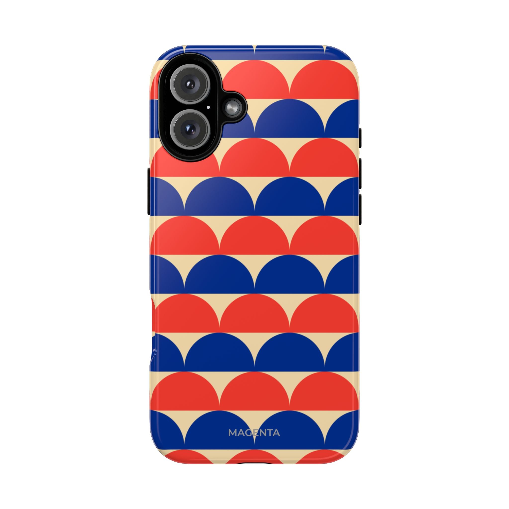 Half-Circles Blue-Red on Cream Tough Case
