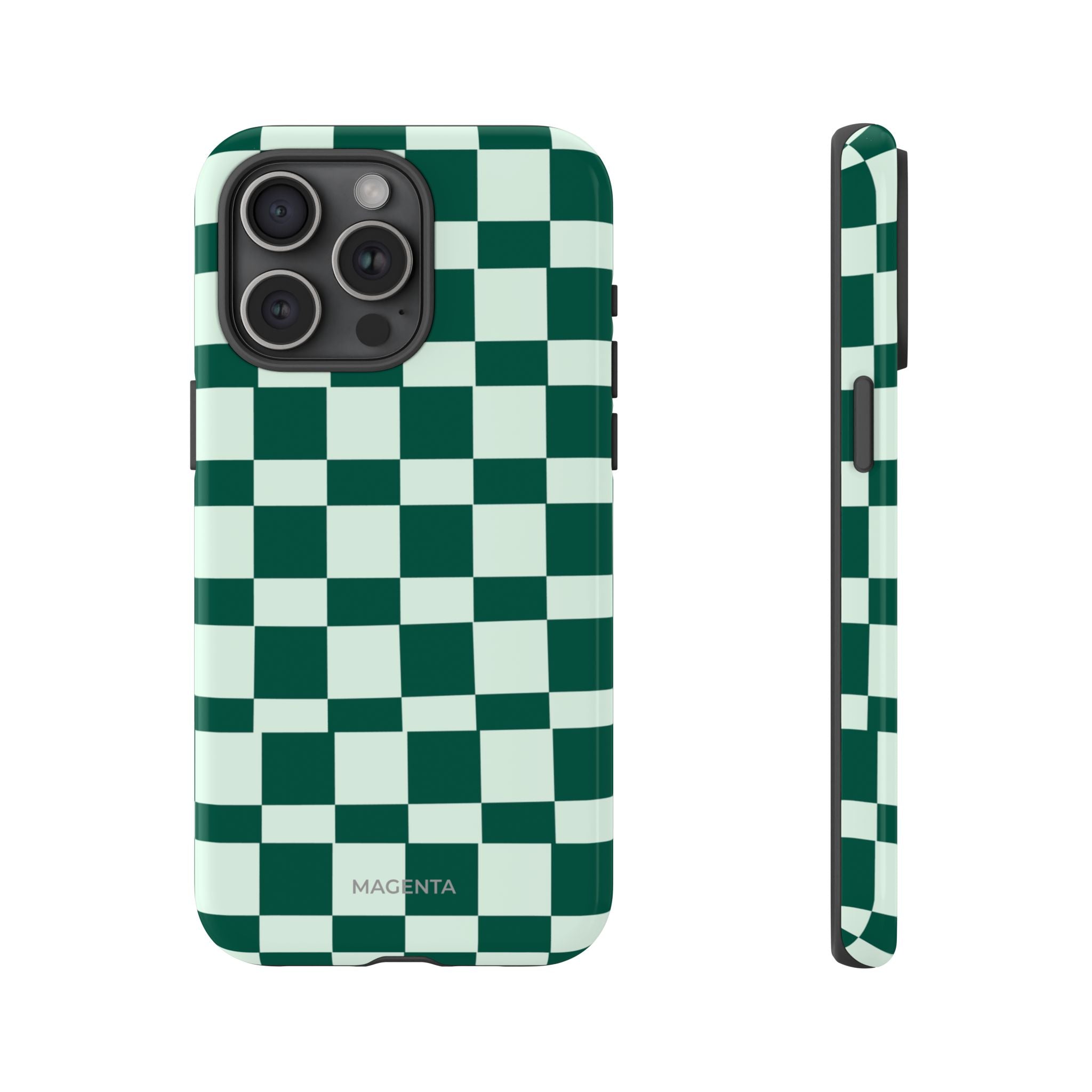 Deep Green Check Tough Case