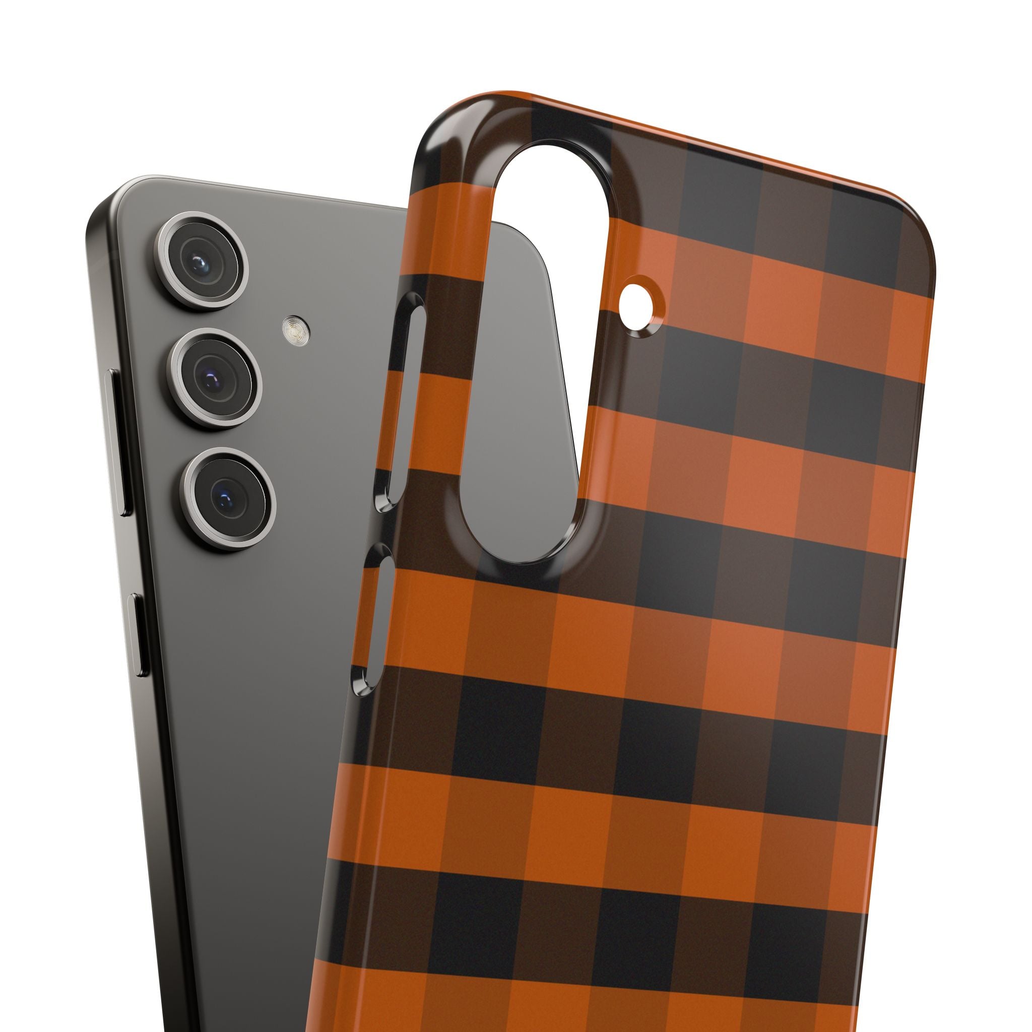 Orange Plaid Snap Case