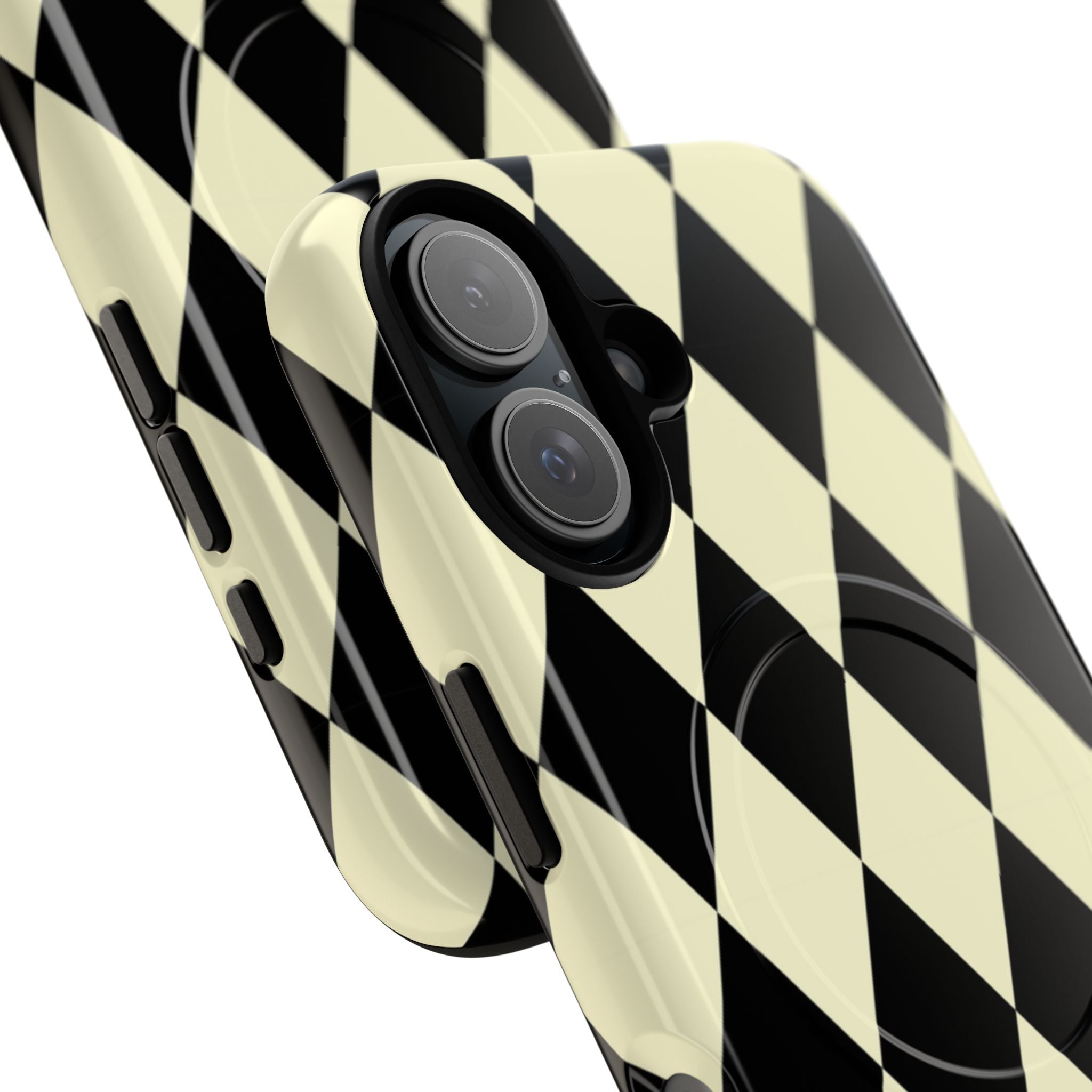 Black & Cream Geometric Tough Magnetic Case