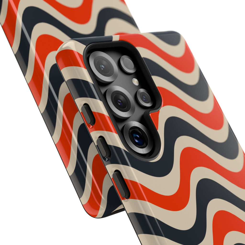 Black & Red Waves Tough Case