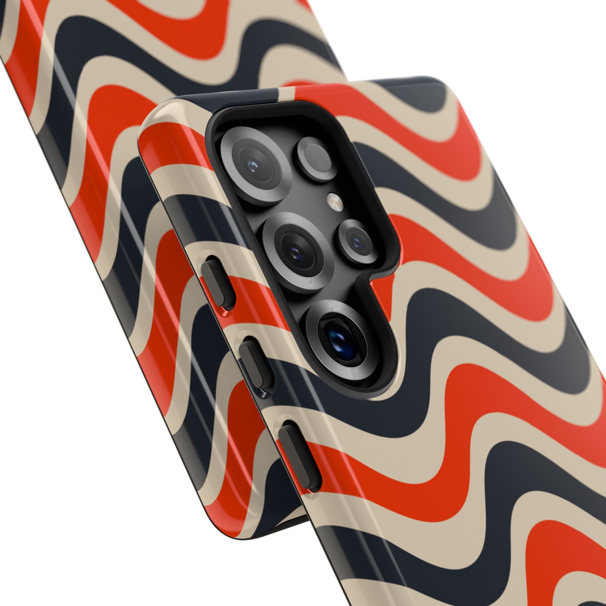 Black & Red Waves Tough Case