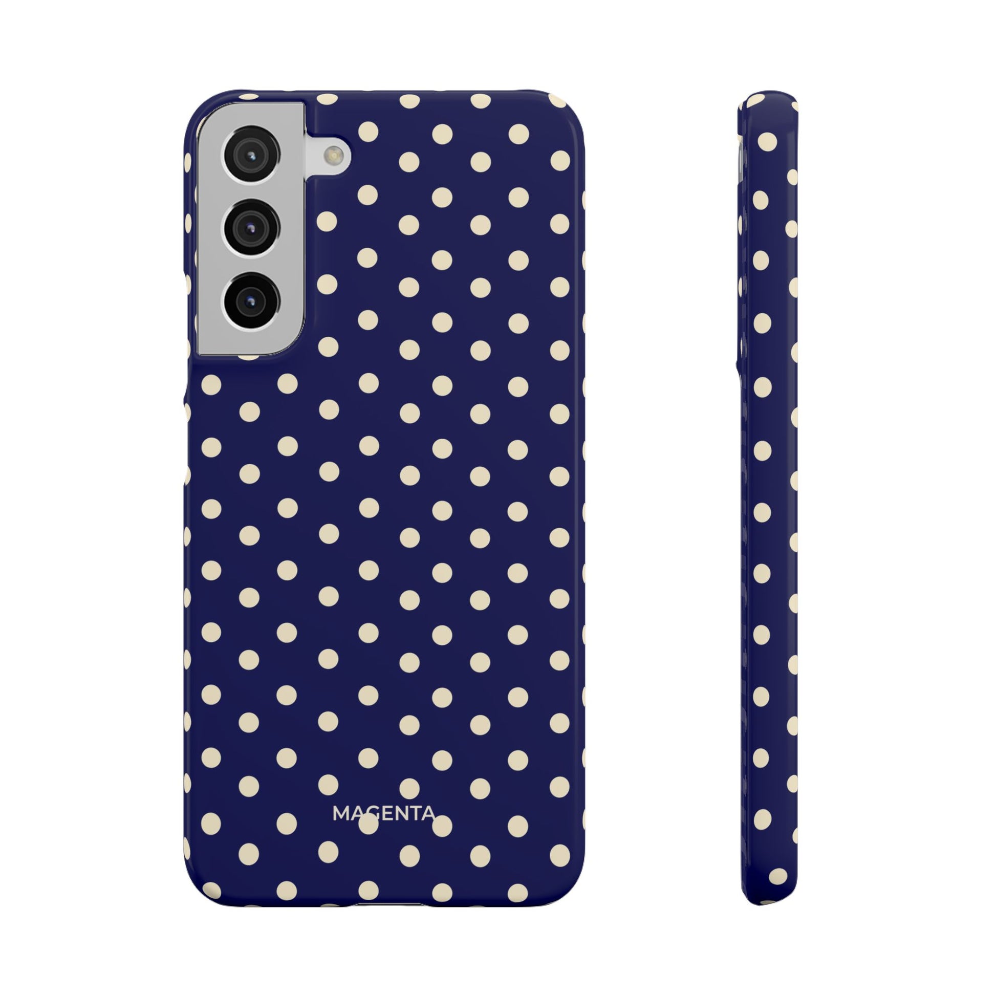 Cream On Navy Polka Dot Snap Case