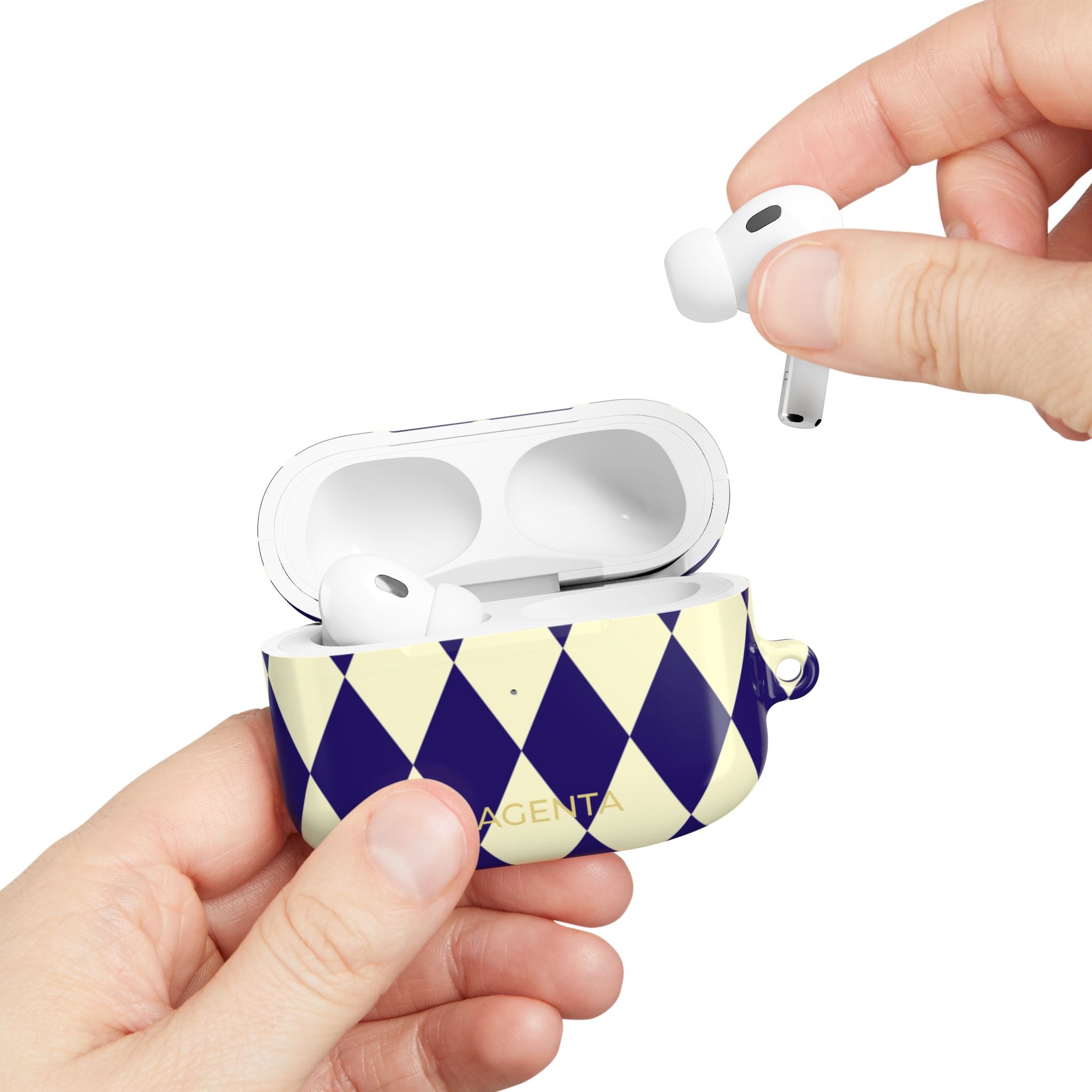 Navy & Cream Geometric AirPods Pro Gen 1 Case