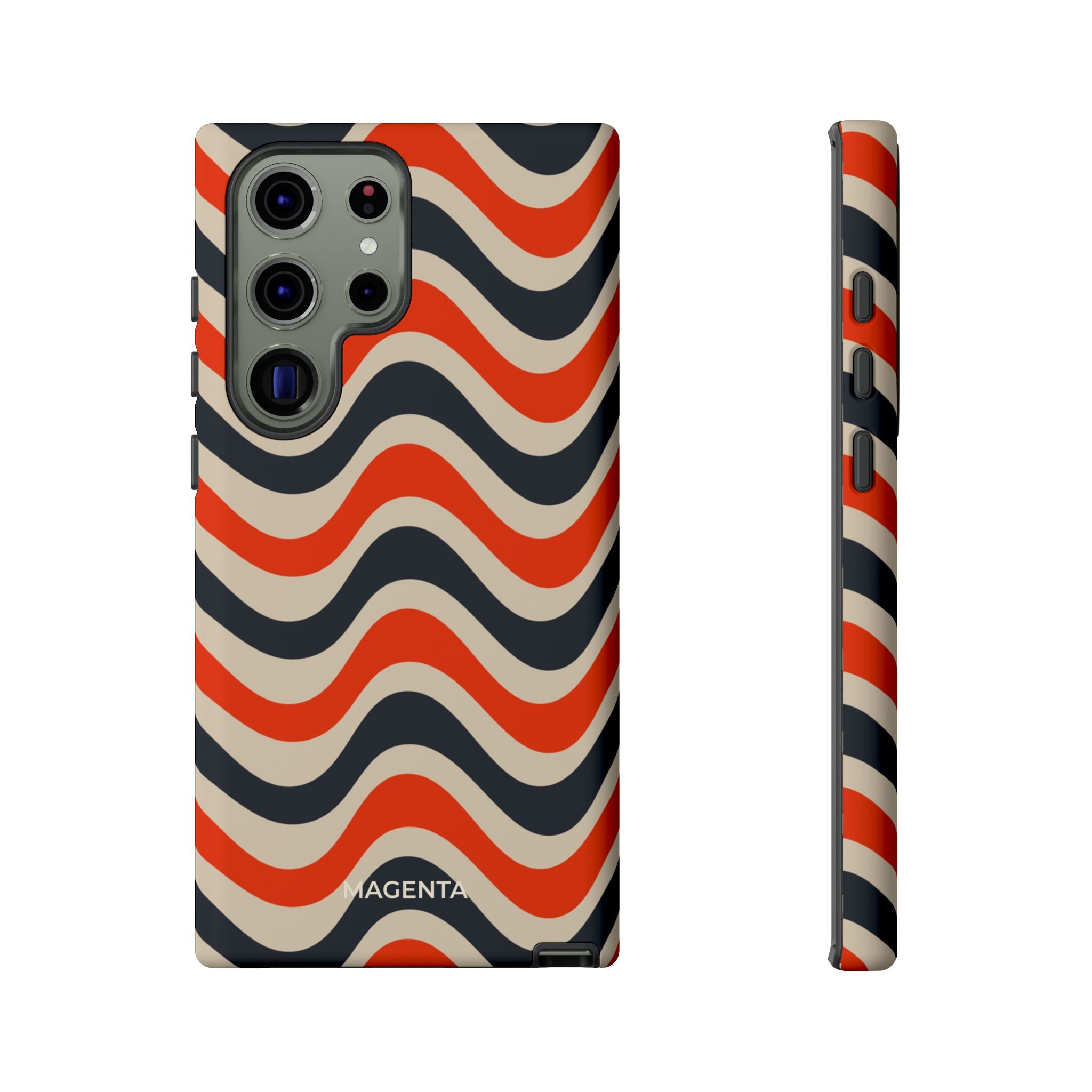 Black & Red Waves Tough Case