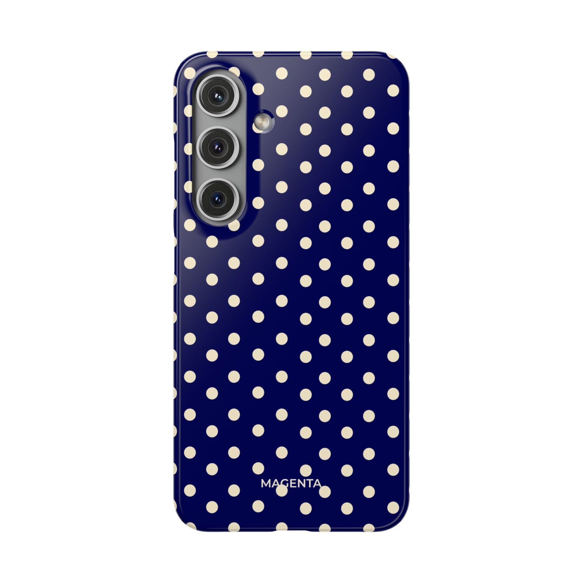 Cream On Navy Polka Dot Snap Case