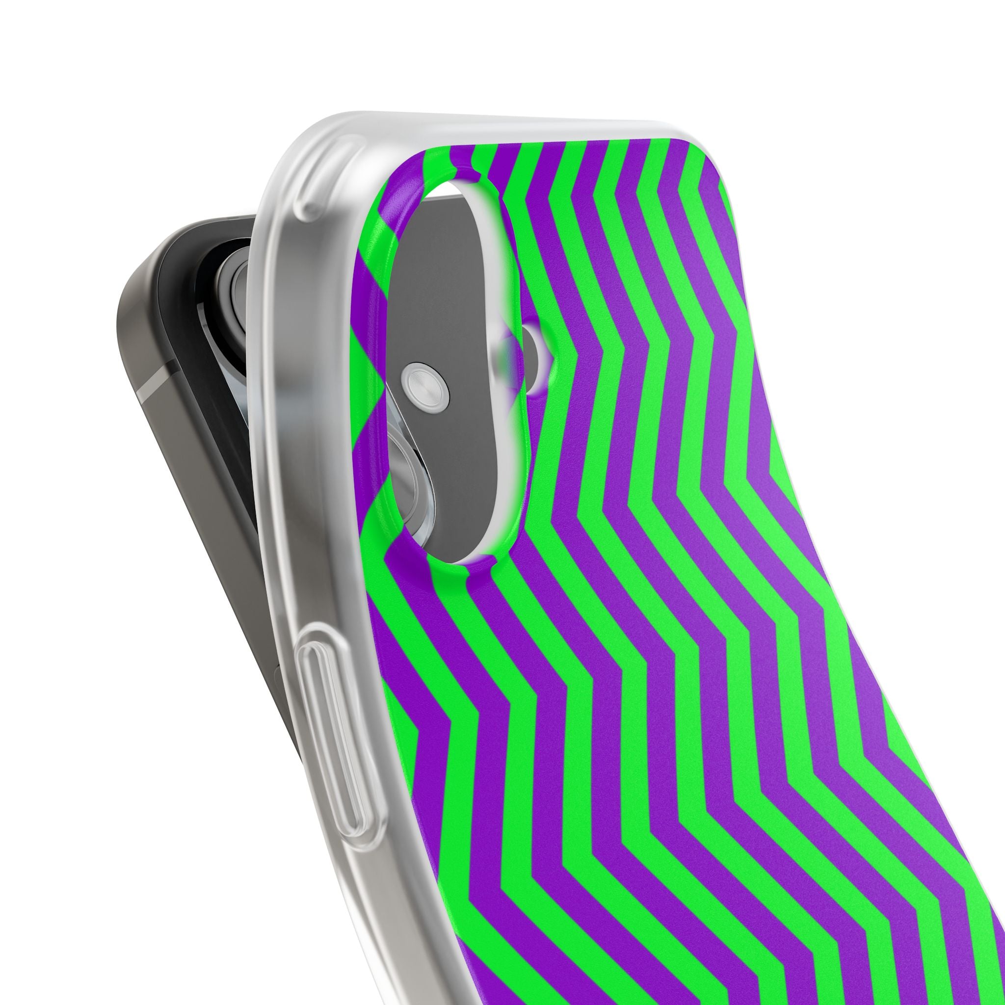 Green Purple Chevron Flexi Case