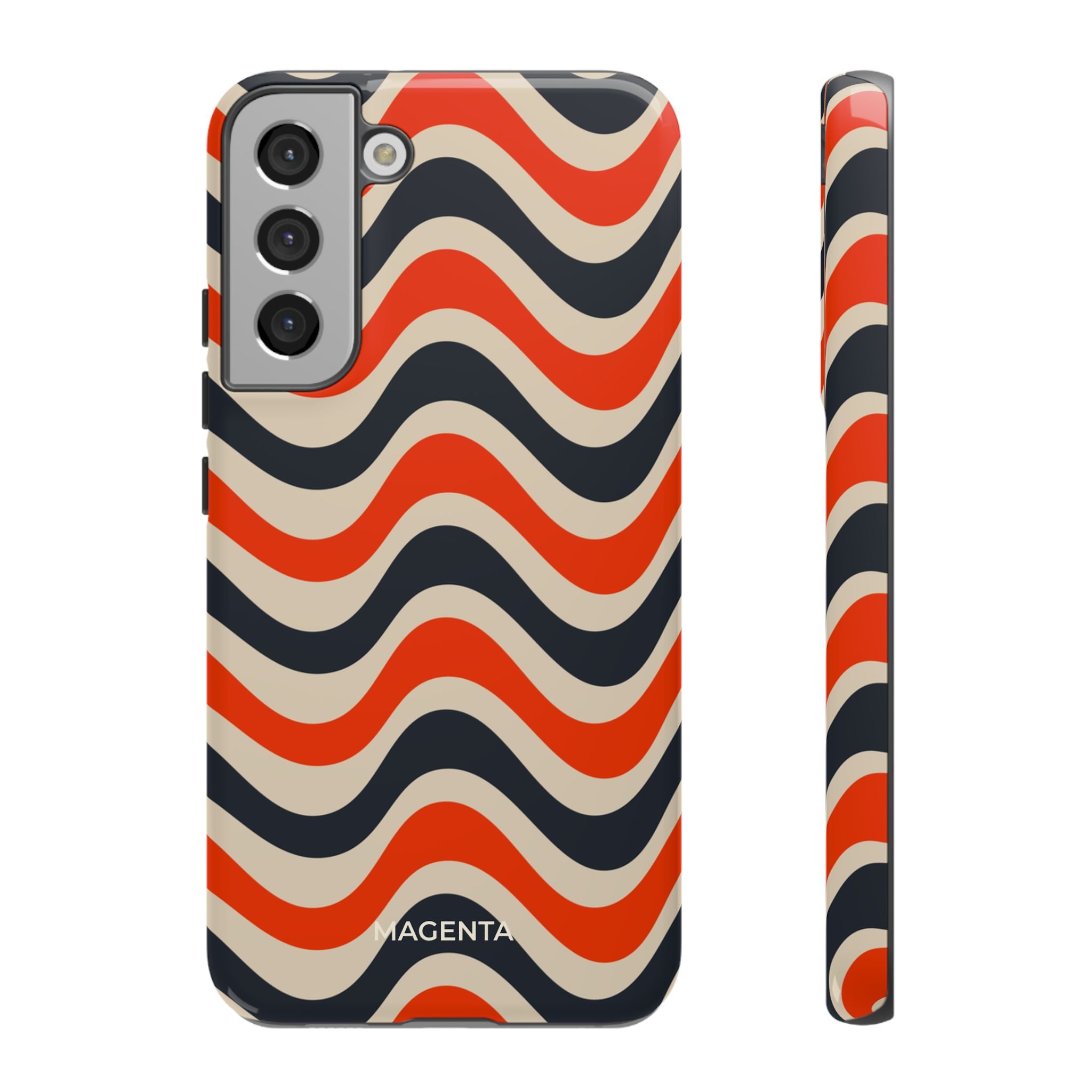 Black & Red Waves Tough Case