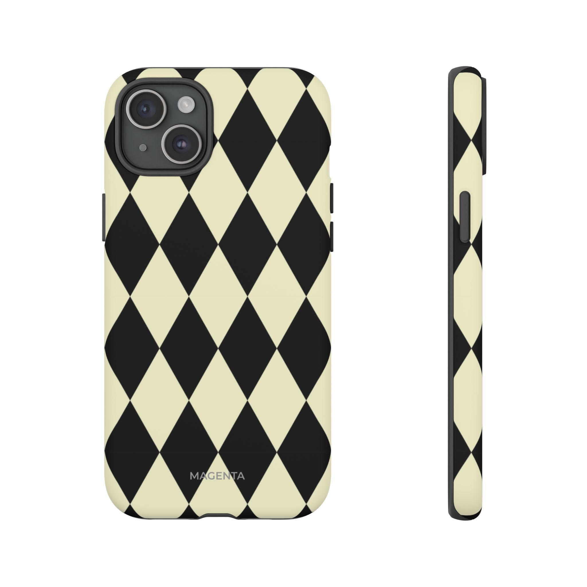 Black & Cream Geometric Tough Case