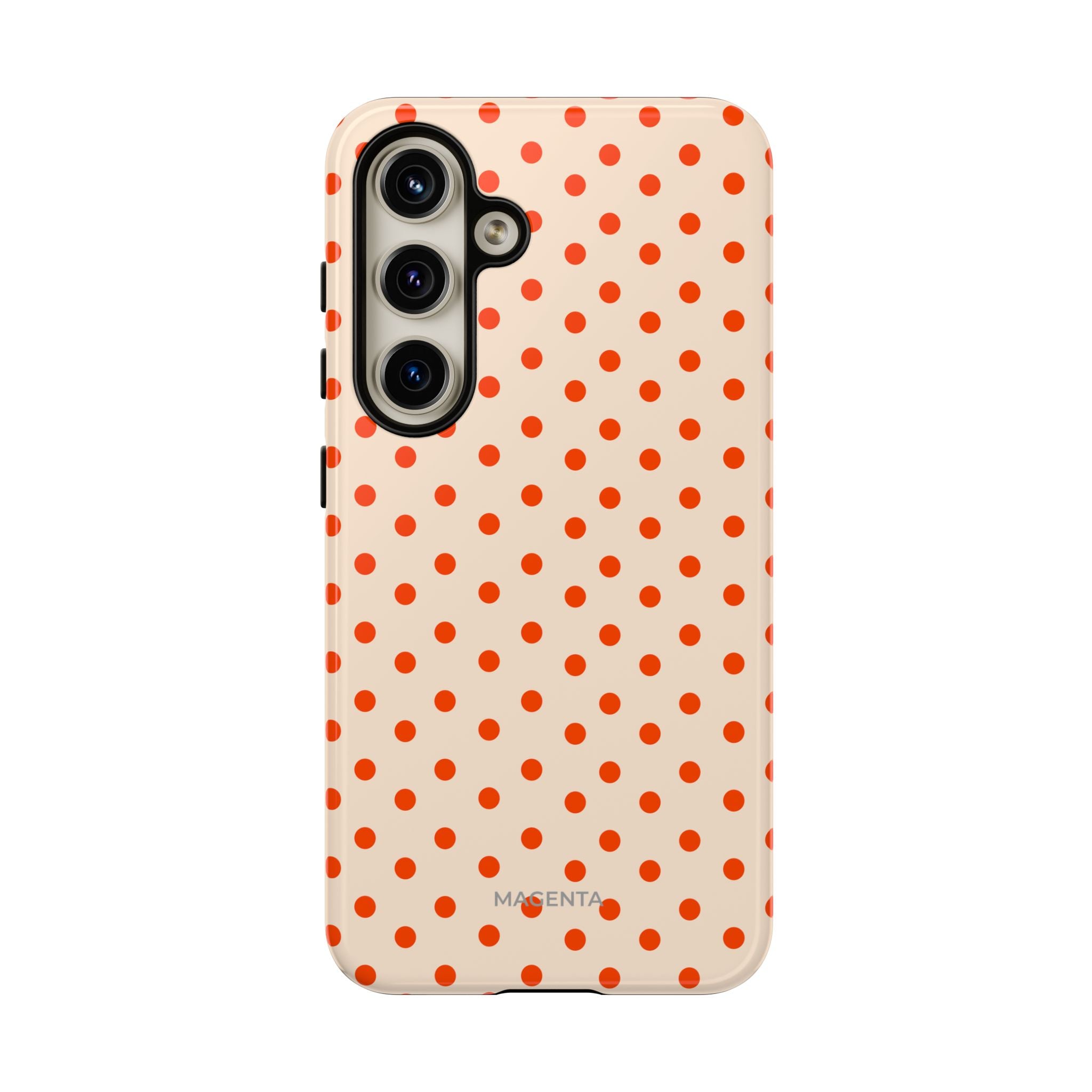 Orange Red On Cream Polka Dot Tough Case