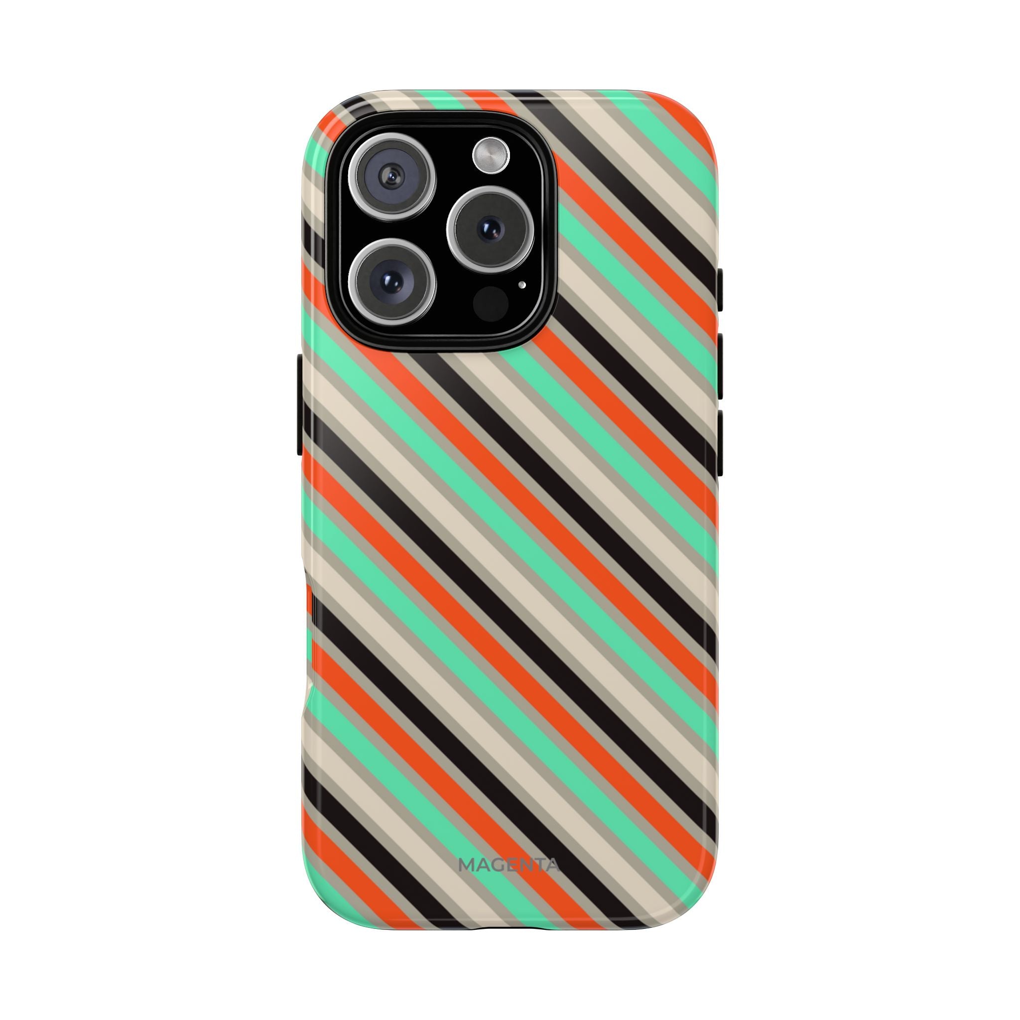Mint-Coral Stripes Tough Case