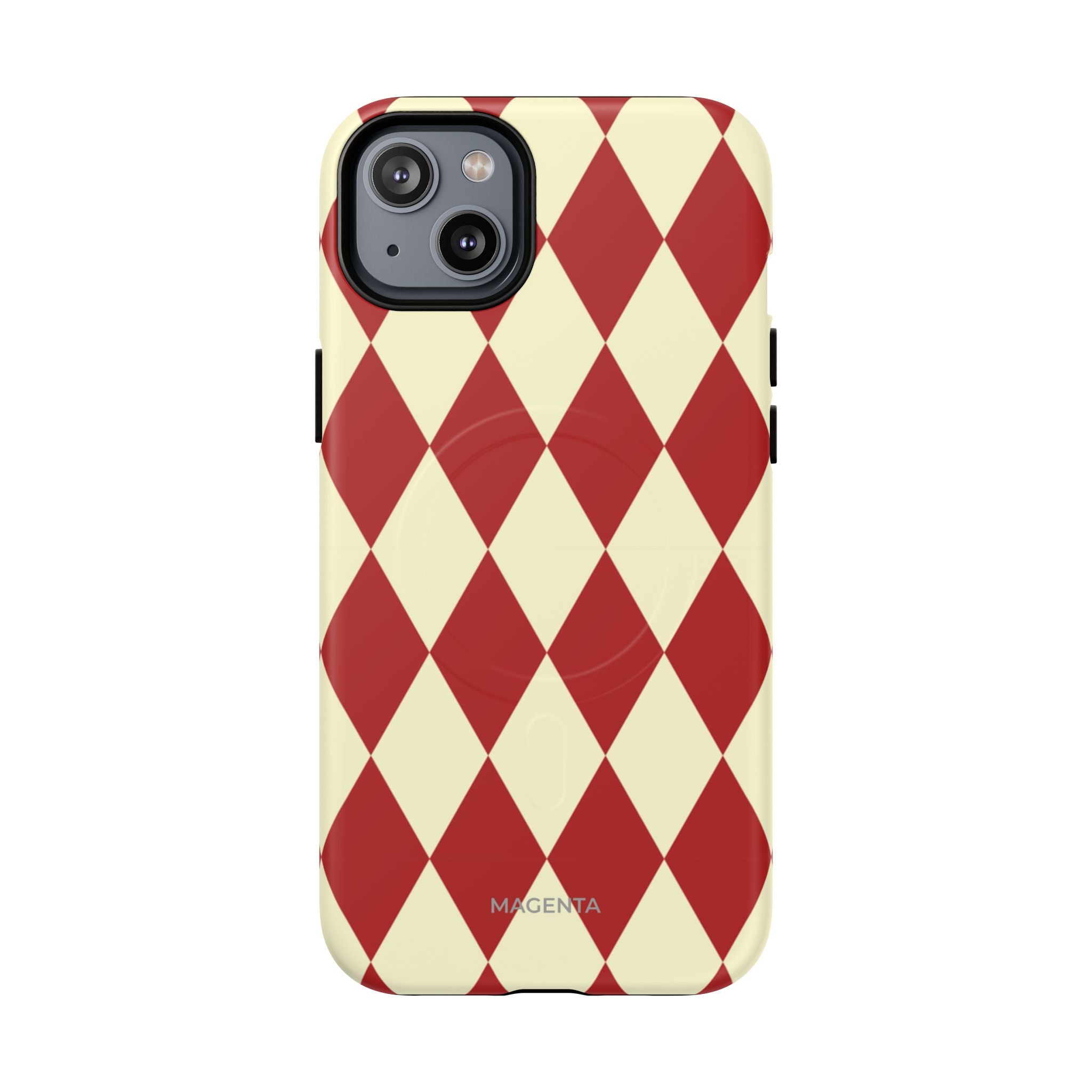 Maroon & Cream Geometric Tough Magnetic Case