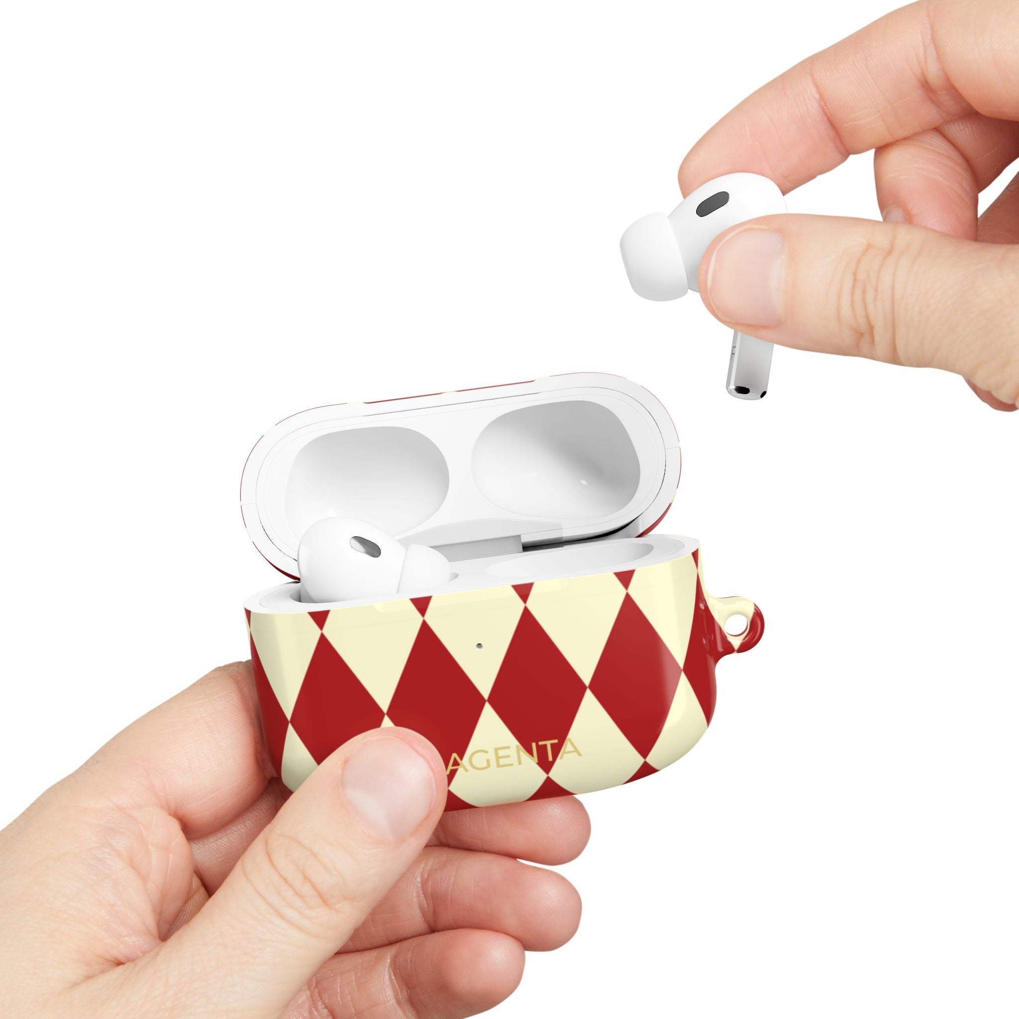 Maroon & Cream Geometric AirPods Pro Gen 1 Case