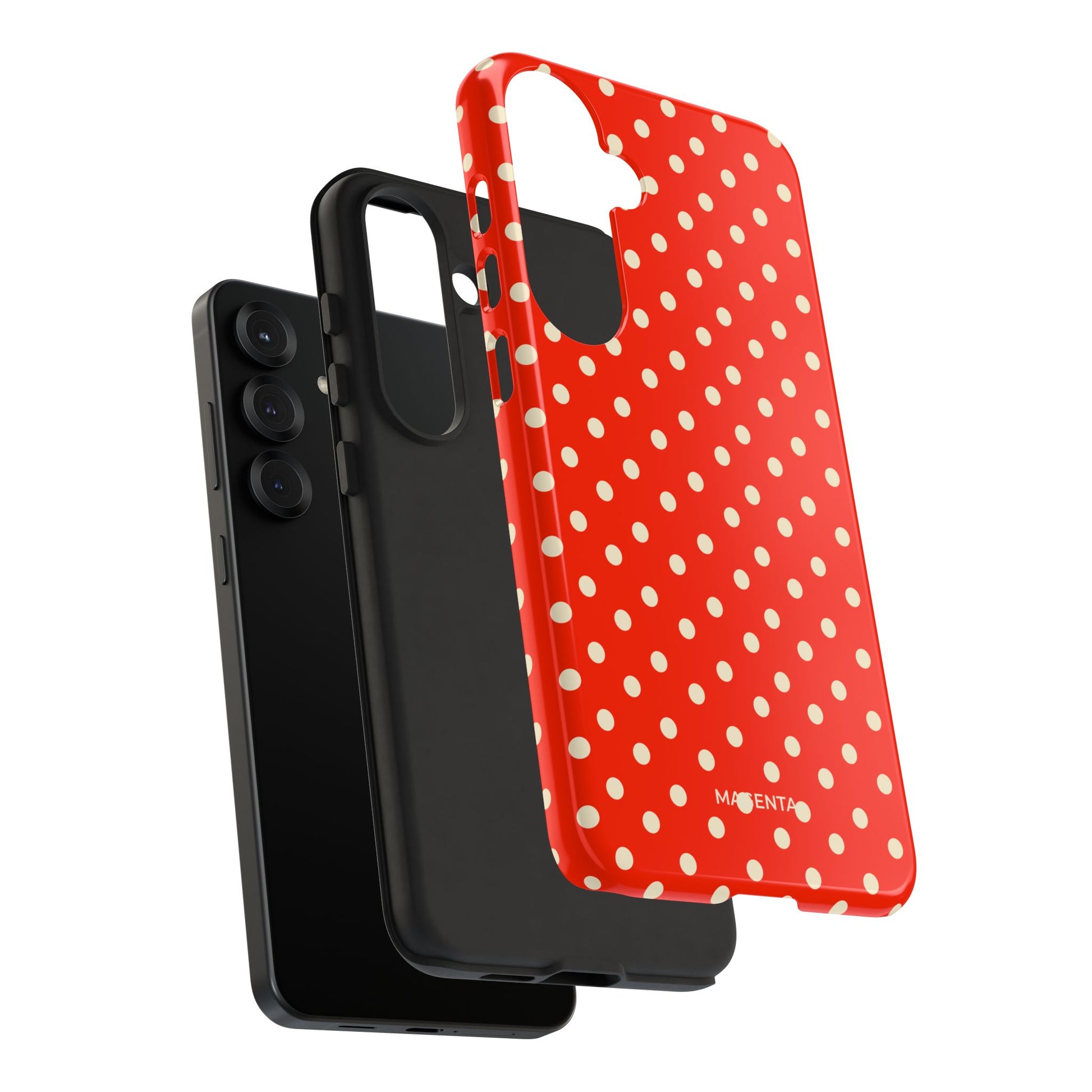 Cream On Scarlet Polka Dot Tough Case