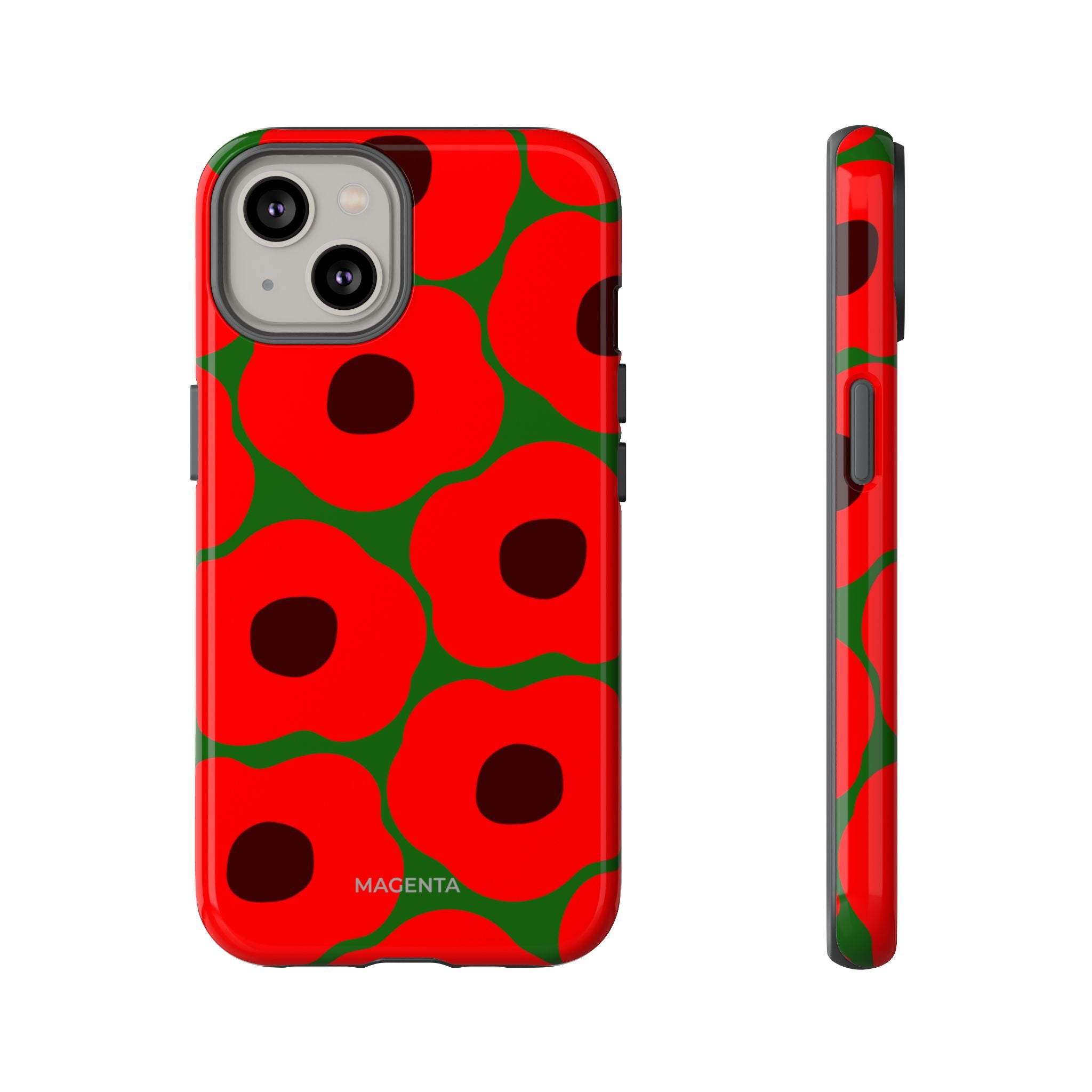 Red Poppy On Deep Green Tough Case