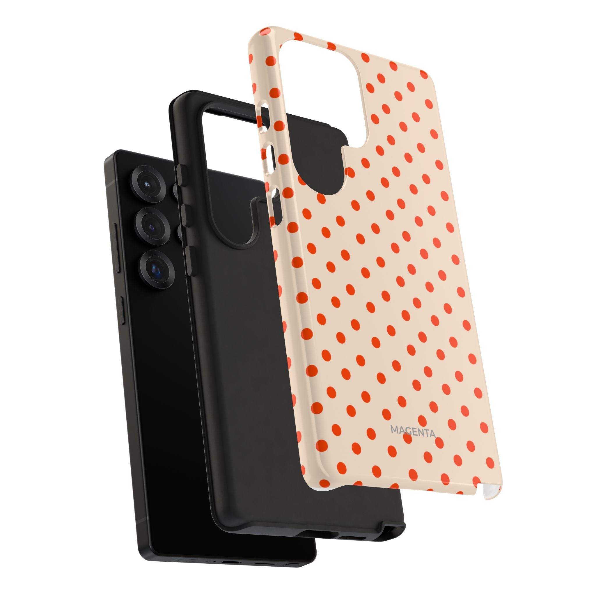 Orange Red On Cream Polka Dot Tough Case