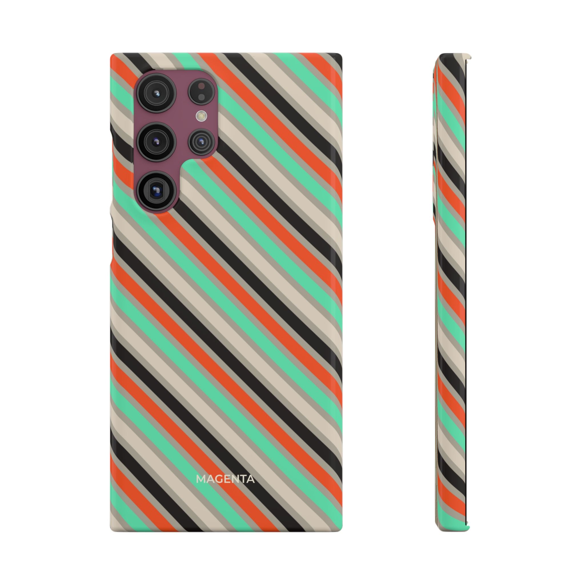 Mint Orange Stripes Snap Case