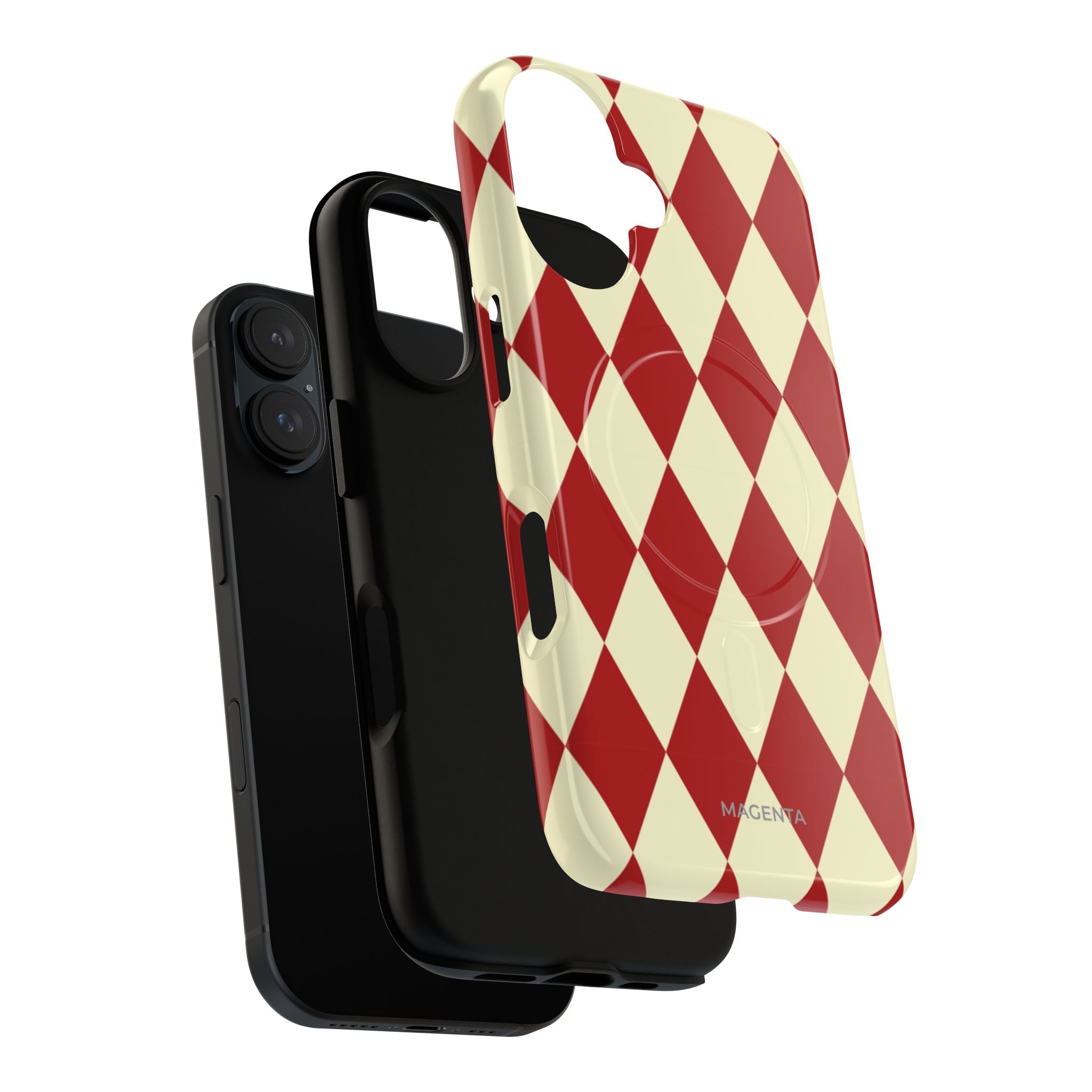 Maroon & Cream Geometric Tough Magnetic Case