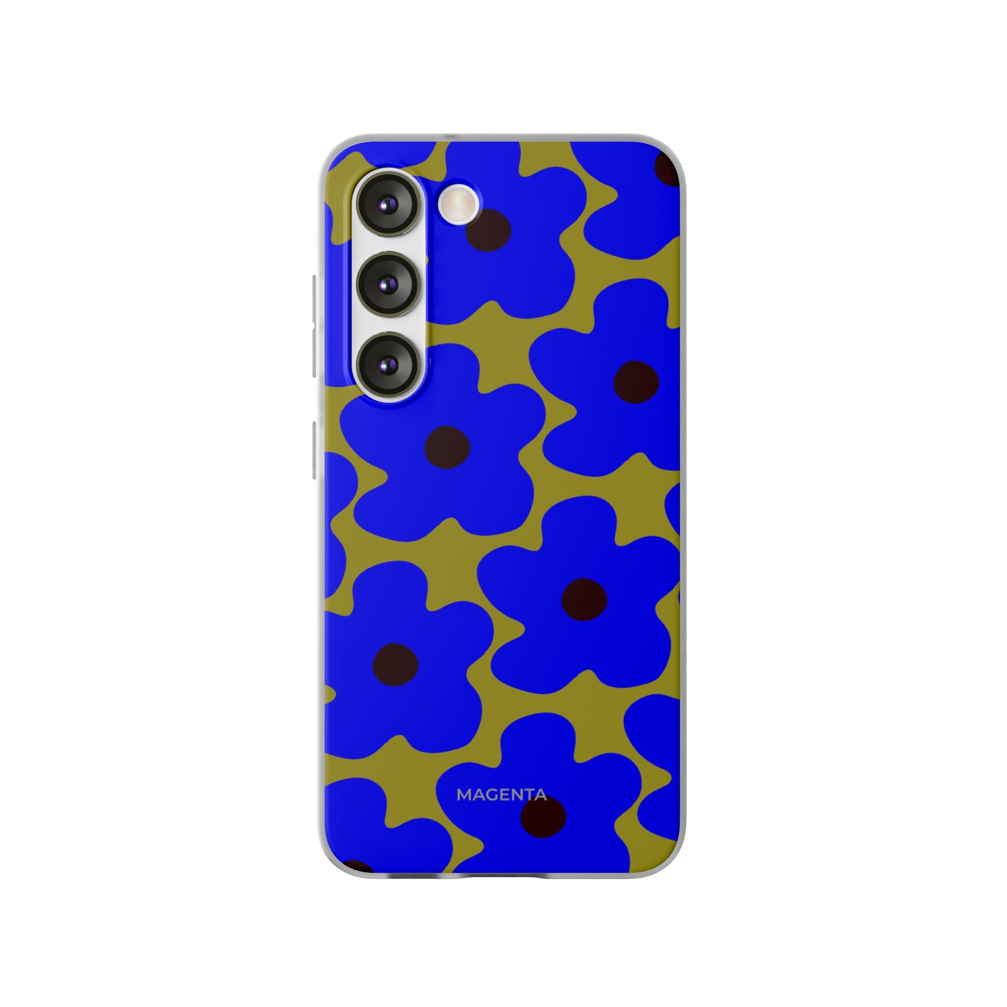 Cobalt Floral On Deep Green