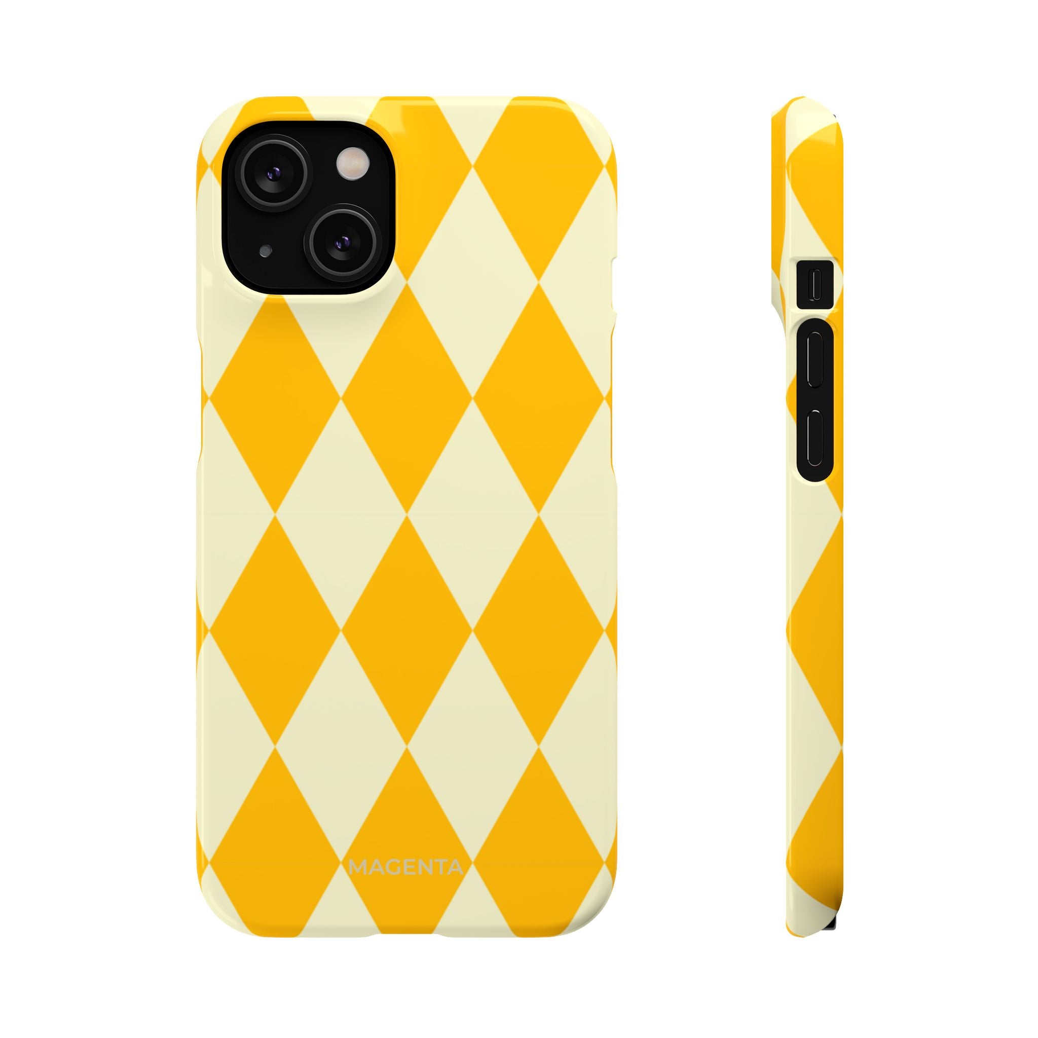Yellow & Cream Geometric Snap Case