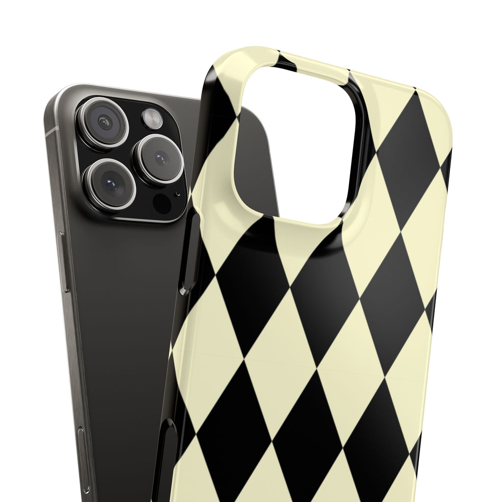 Black & Cream Geometric Snap Case