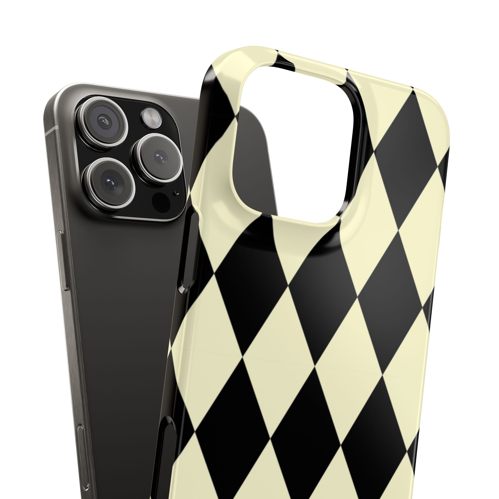 Black & Cream Geometric Snap Case
